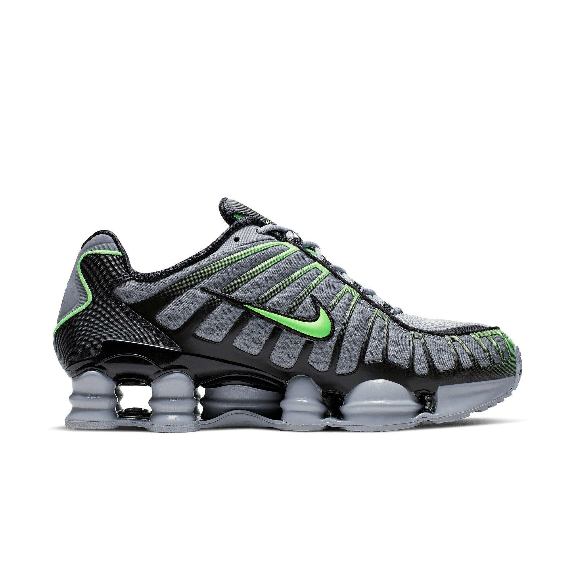 Nike Shox TL "Wolf Grey/Lime Blast/Black" Men's Shoe - GREY/GREEN Thumbnail View 2