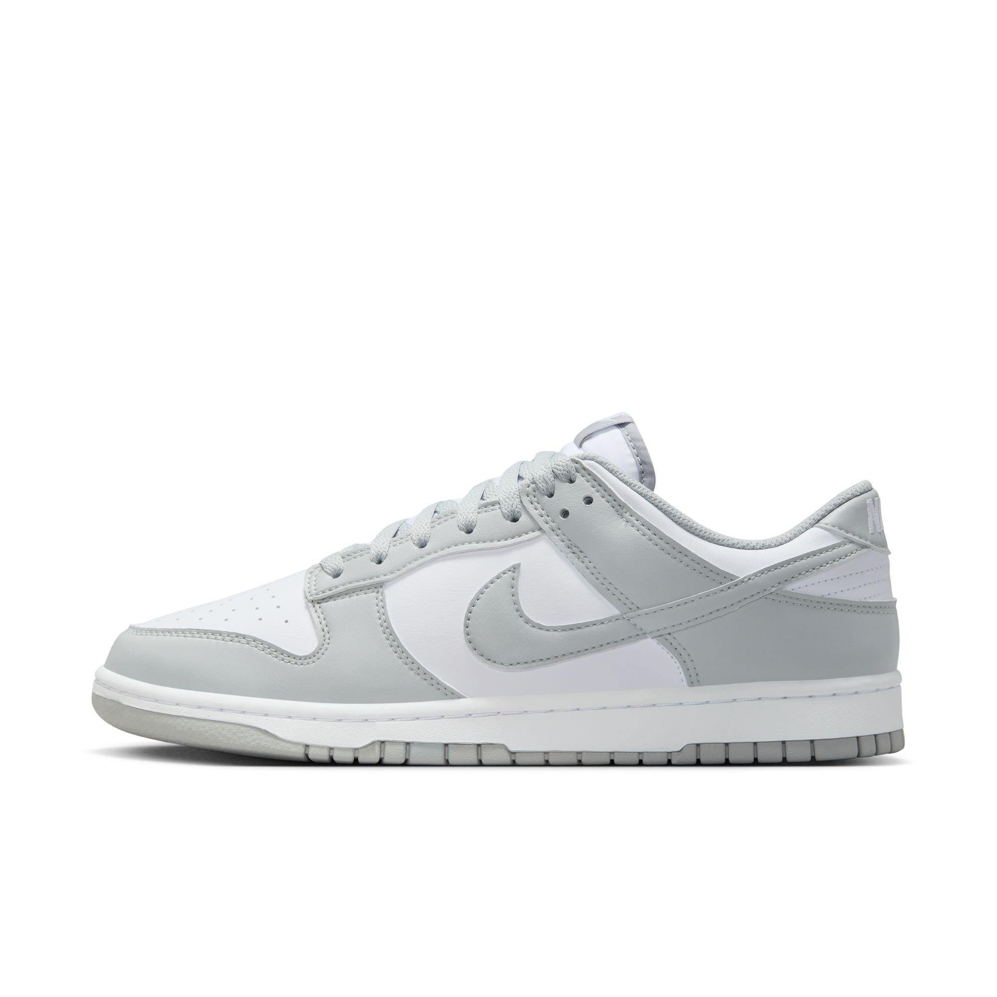 Nike Dunk Low Retro "White/Lt Smoke Grey" Men's Shoe - WHITE/GREY Thumbnail View 3
