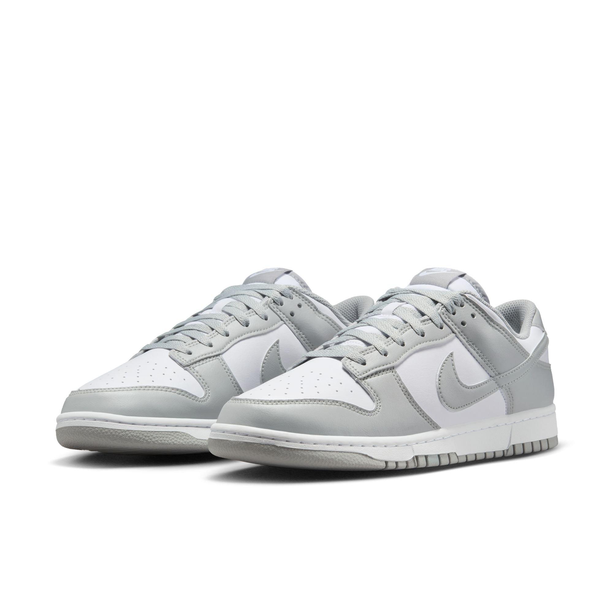 Nike Dunk Low Retro "White/Lt Smoke Grey" Men's Shoe - WHITE/GREY Thumbnail View 5