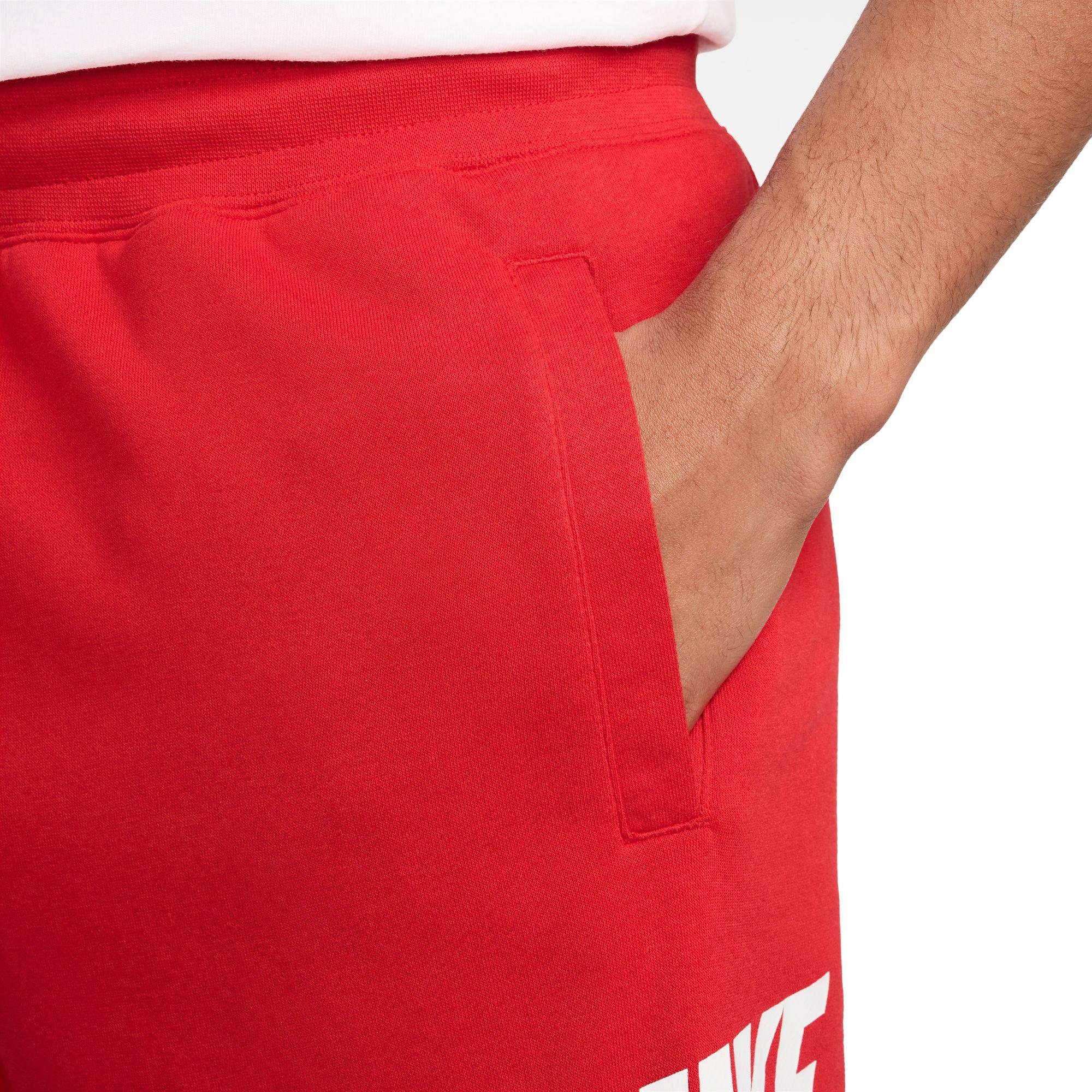 Nike Men's Club French Terry Alumni Shorts-Red - RED Thumbnail View 4