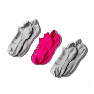 Brooks Run-In No-Show Socks (3 Pack) - ​Grey/Pink