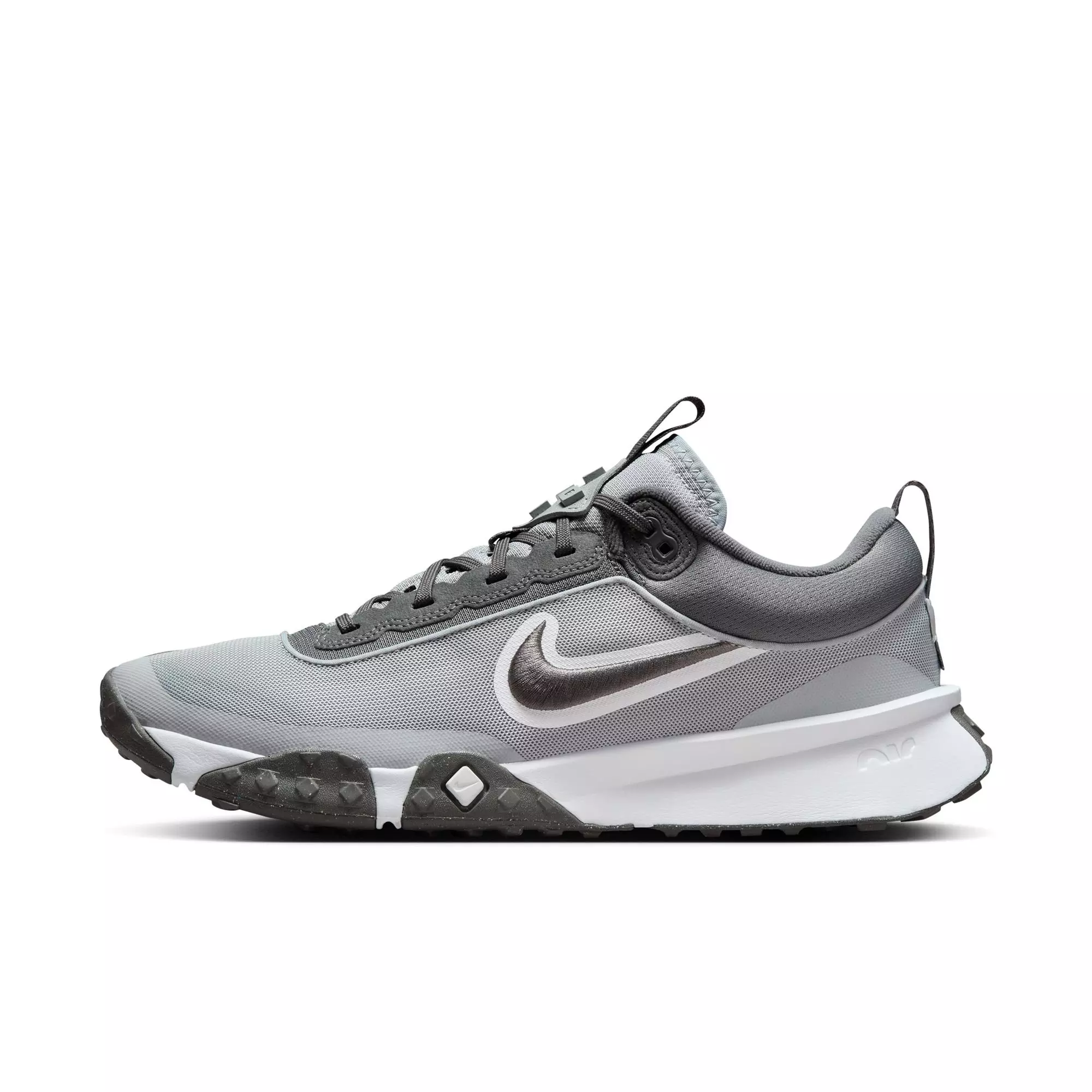 Nike Air Diamond Varsity Turf "Wolf Grey/Iron Grey/White" Men's Baseball Cleat - GREY/WHITE