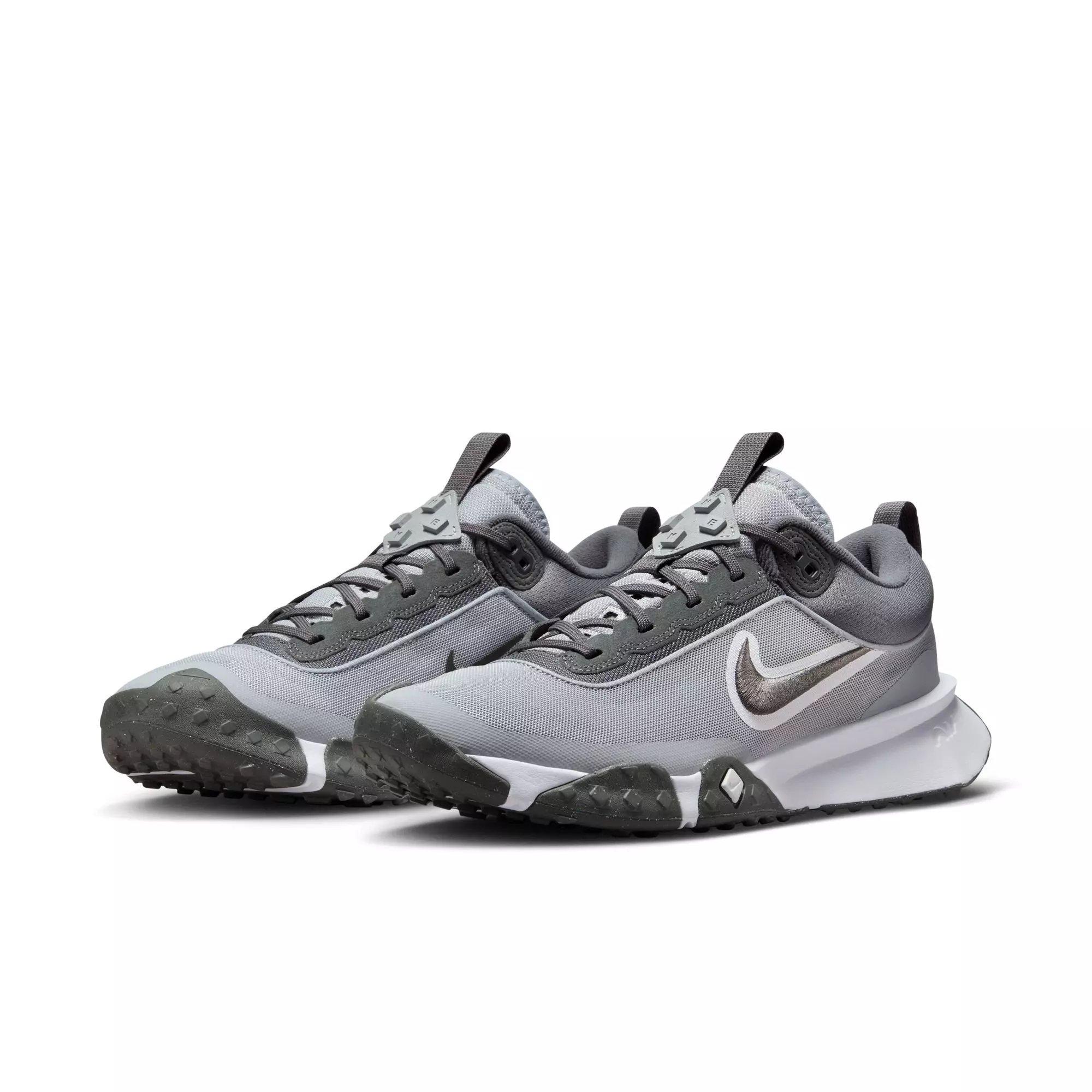 Nike Air Diamond Varsity Turf "Wolf Grey/Iron Grey/White" Men's Baseball Cleat - GREY/WHITE