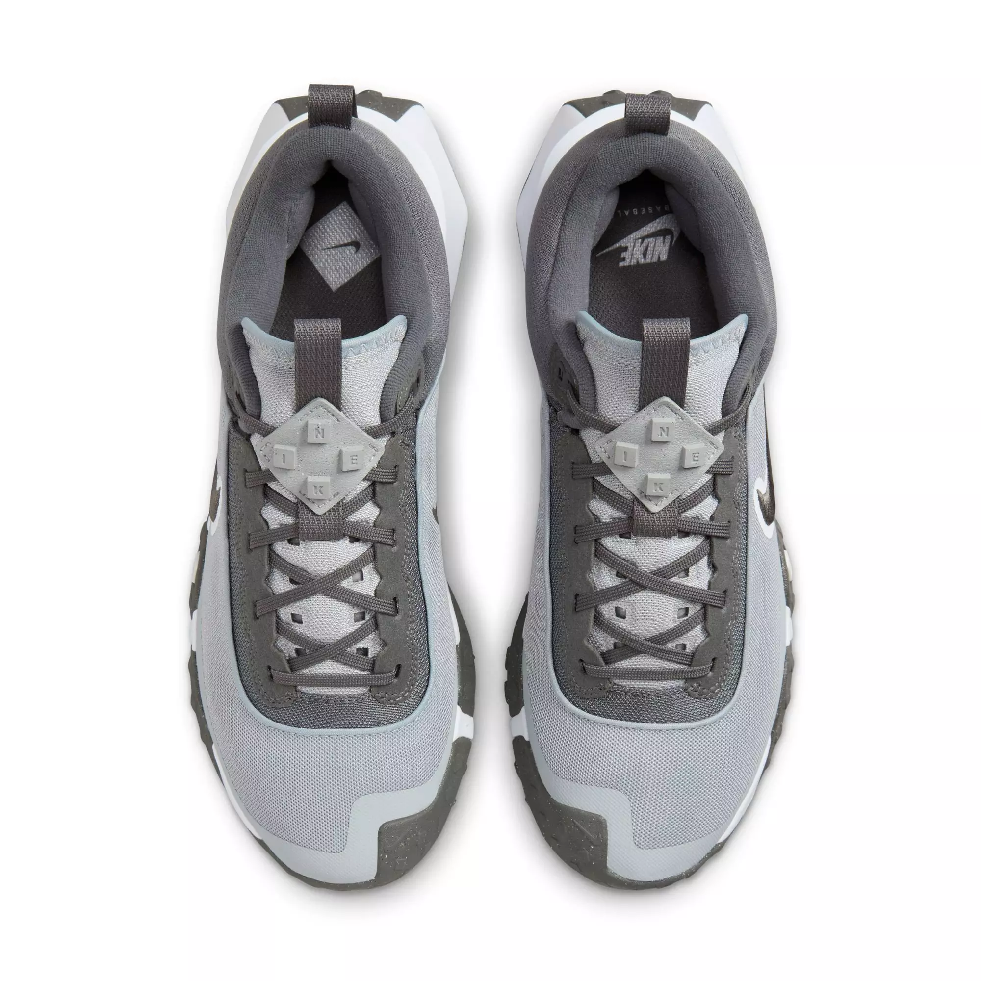 Nike Air Diamond Varsity Turf "Wolf Grey/Iron Grey/White" Men's Baseball Cleat - GREY/WHITE