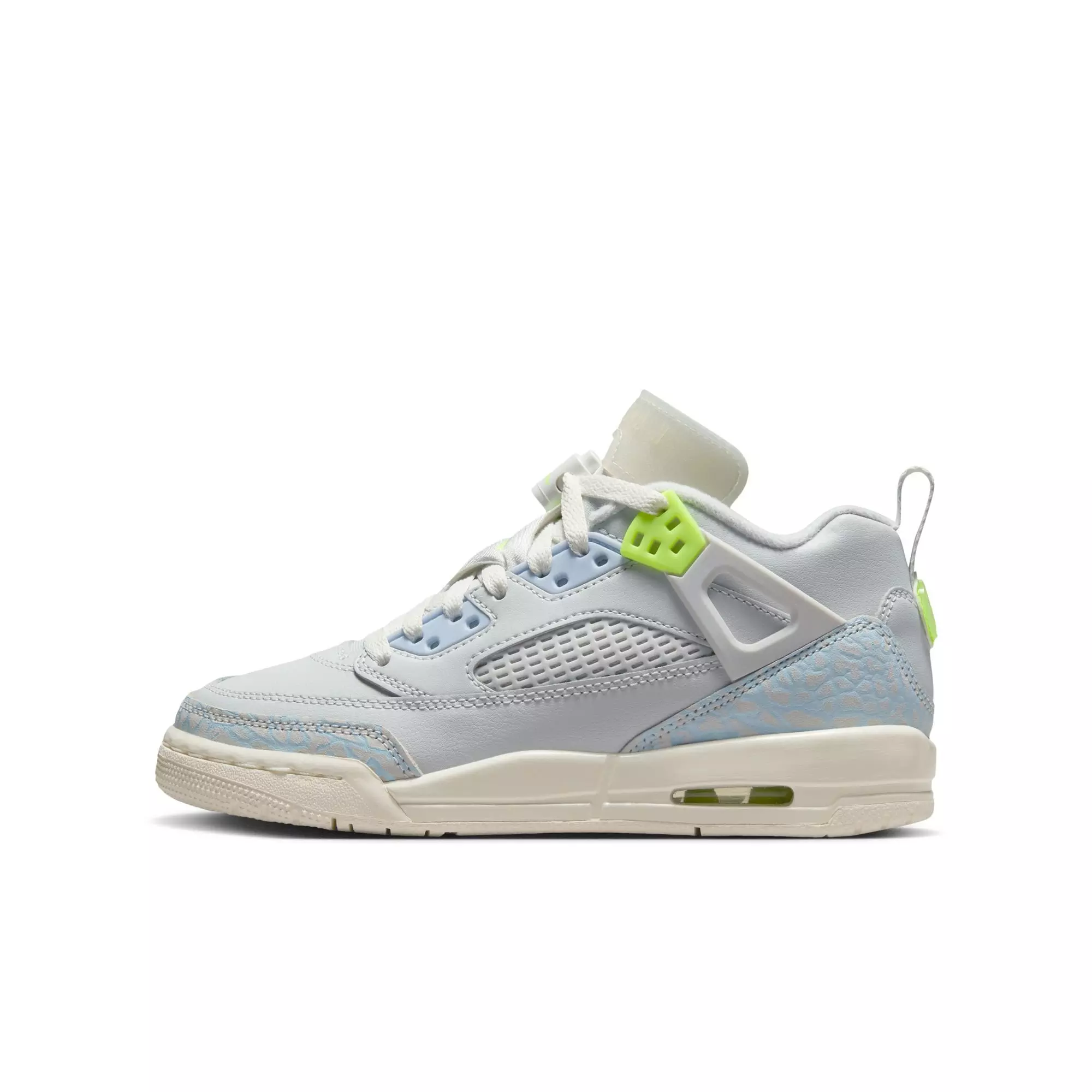 Jordan Spizike Low "Photon Dust/Volt/Sail/Coconut Milk" Grade School Girls' Shoe - WHITE/GREEN