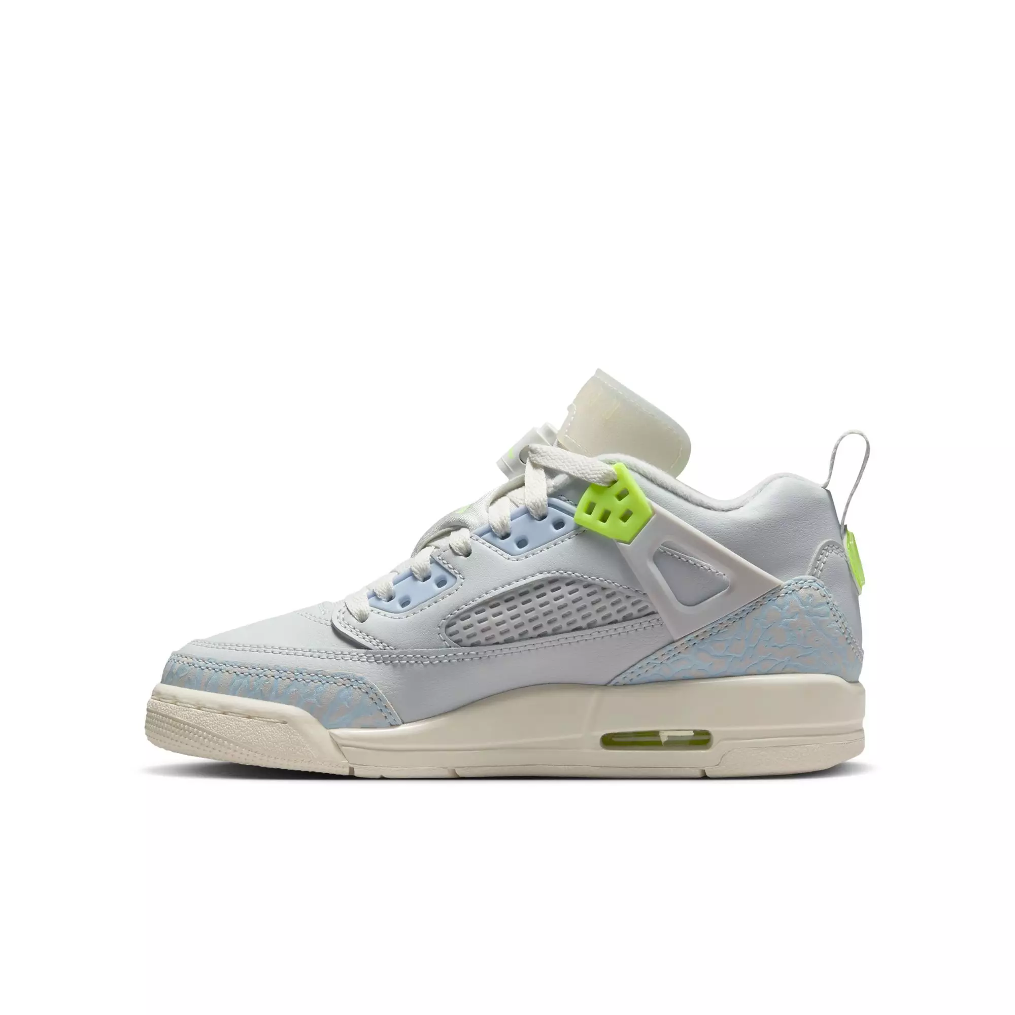 Jordan Spizike Low "Photon Dust/Volt/Sail/Coconut Milk" Grade School Girls' Shoe - WHITE/GREEN