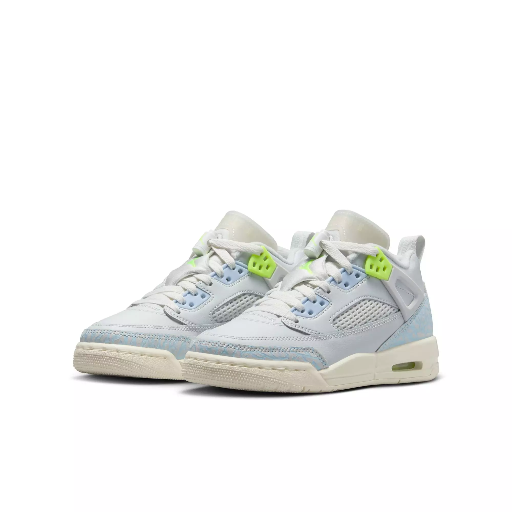 Jordan Spizike Low "Photon Dust/Volt/Sail/Coconut Milk" Grade School Girls' Shoe - WHITE/GREEN