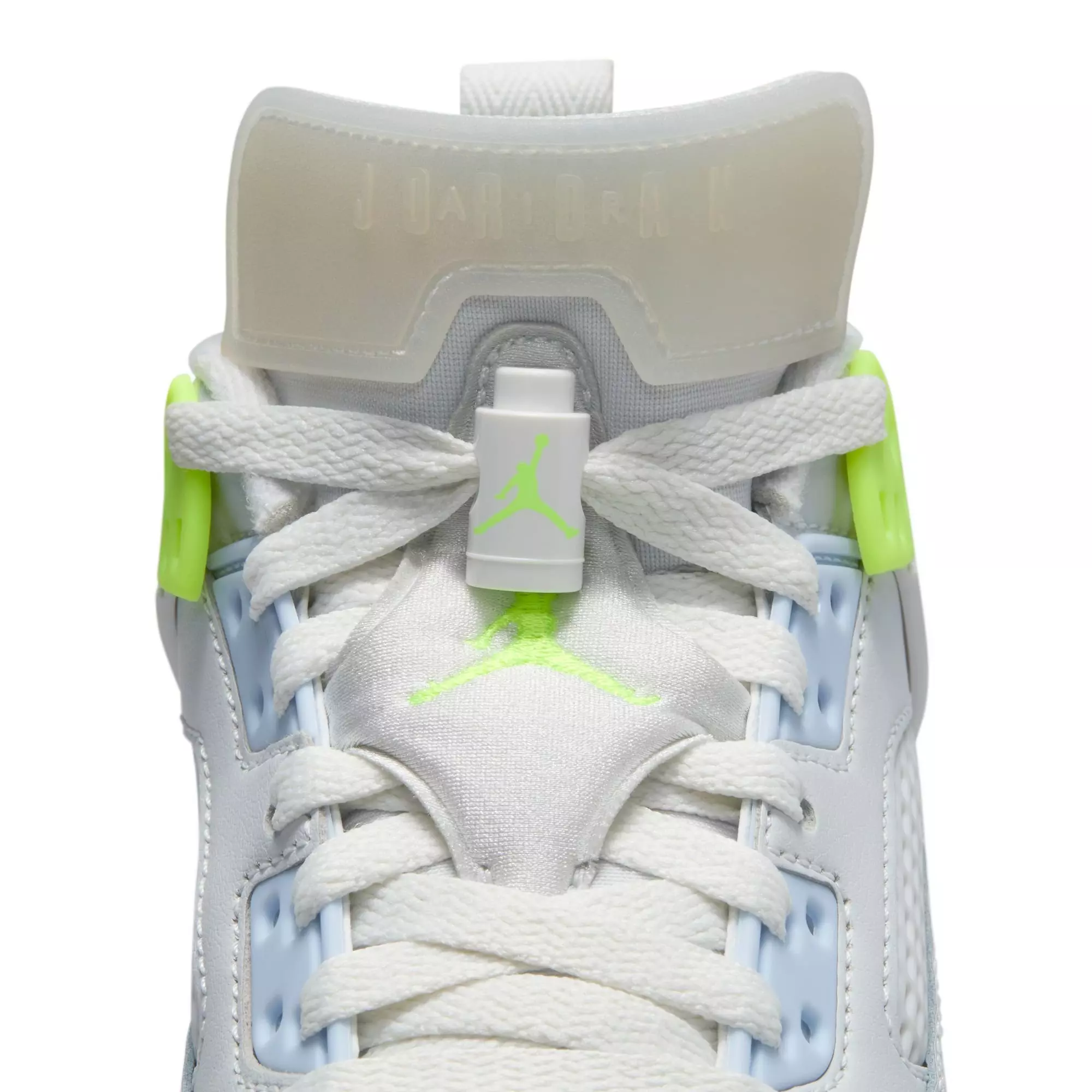 Jordan Spizike Low "Photon Dust/Volt/Sail/Coconut Milk" Grade School Girls' Shoe - WHITE/GREEN