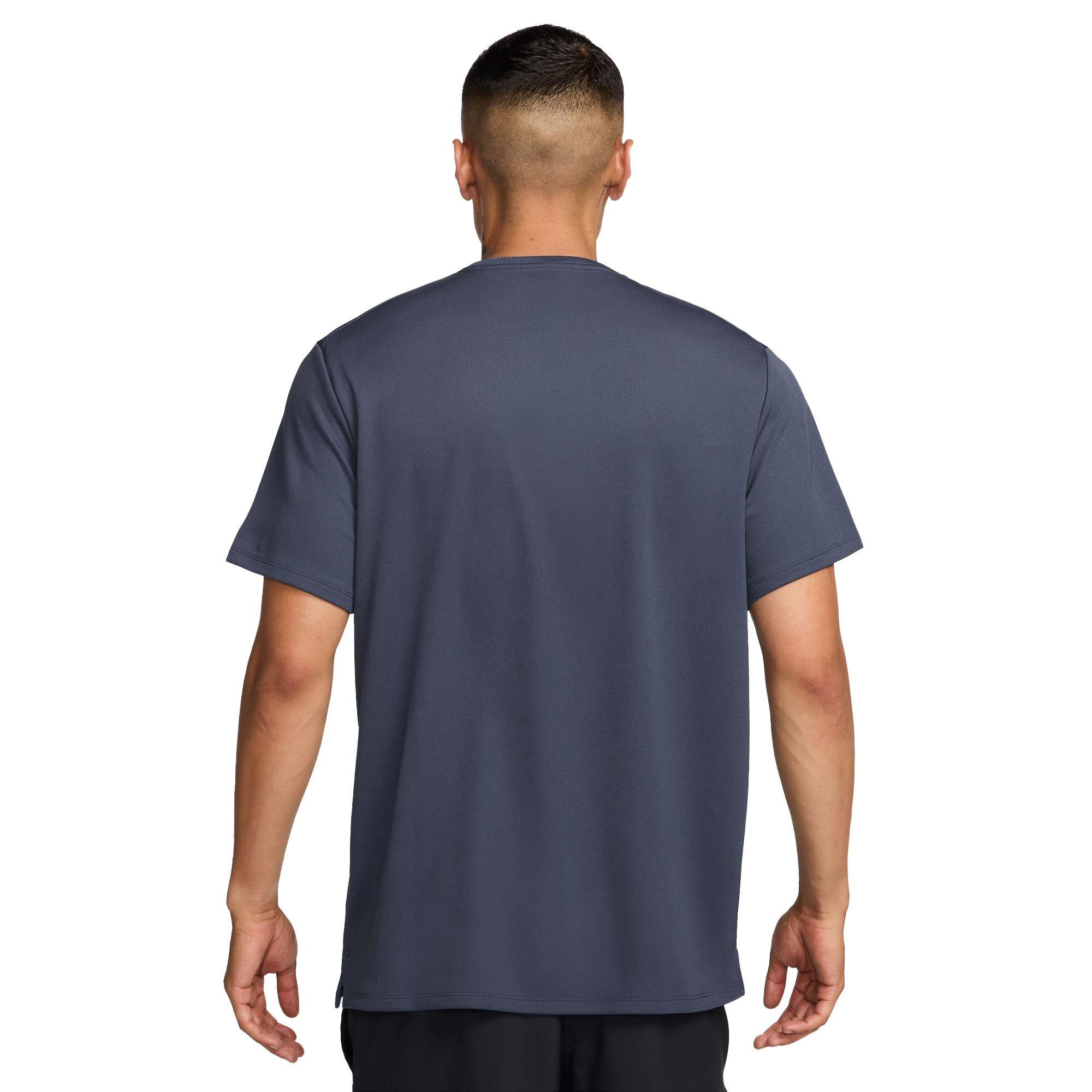 Nike Men's Miller Dri-FIT UV Short-Sleeve Running Top - BLUE Thumbnail View 2