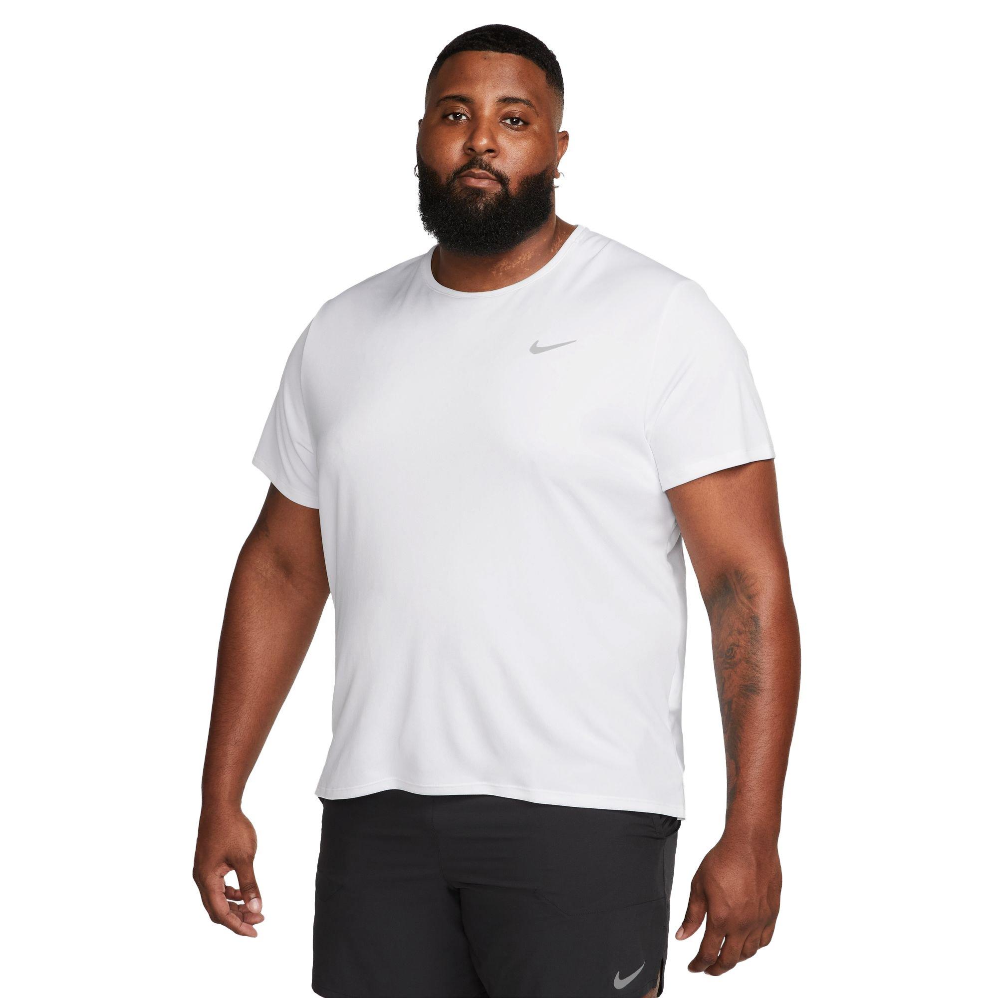 Nike Men's Miler Dri-FIT UV Short-Sleeve Running Top - WHITE Thumbnail View 1