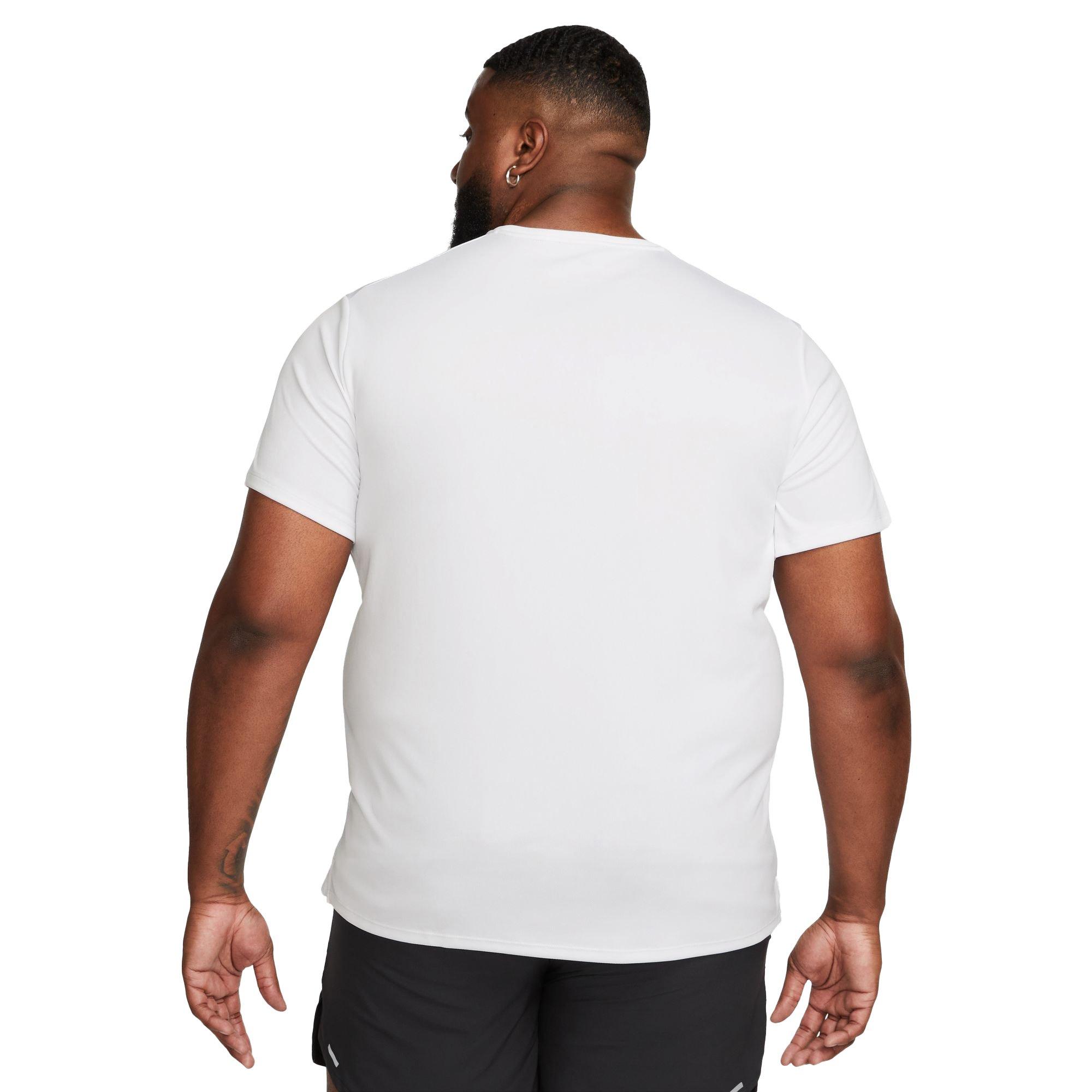 Nike Men's Miler Dri-FIT UV Short-Sleeve Running Top - WHITE Thumbnail View 2