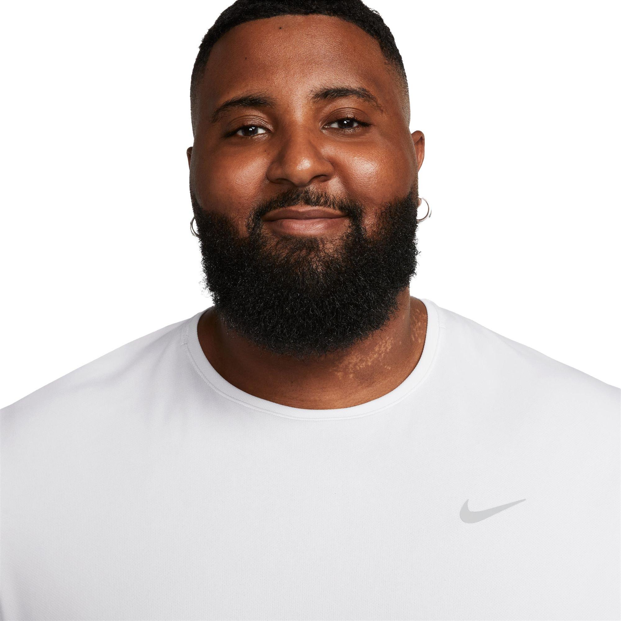 Nike Men's Miler Dri-FIT UV Short-Sleeve Running Top - WHITE Thumbnail View 3