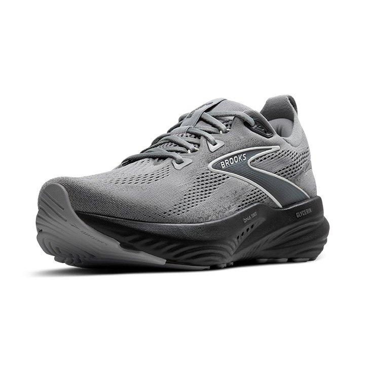 Brooks Glycerin 22 "Primer Gray/Ebony/Bluewash" Men's Running Shoe - GREY/BLACK/WHITE Thumbnail View 4