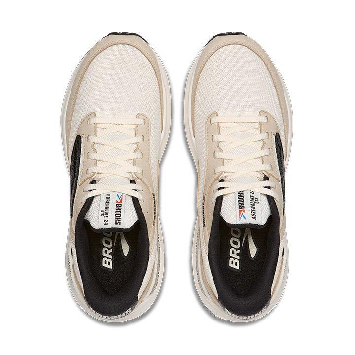 Brooks Adrenaline GTS 24 "Coconut/Silver Lining/Black" Men's Running Shoe - OFF-WHITE/BLACK Thumbnail View 5