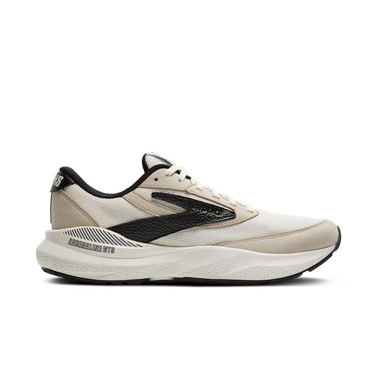 Brooks Adrenaline GTS 24 "Coconut/Silver Lining/Black" Men's Running Shoe - OFF-WHITE/BLACK Thumbnail View 1