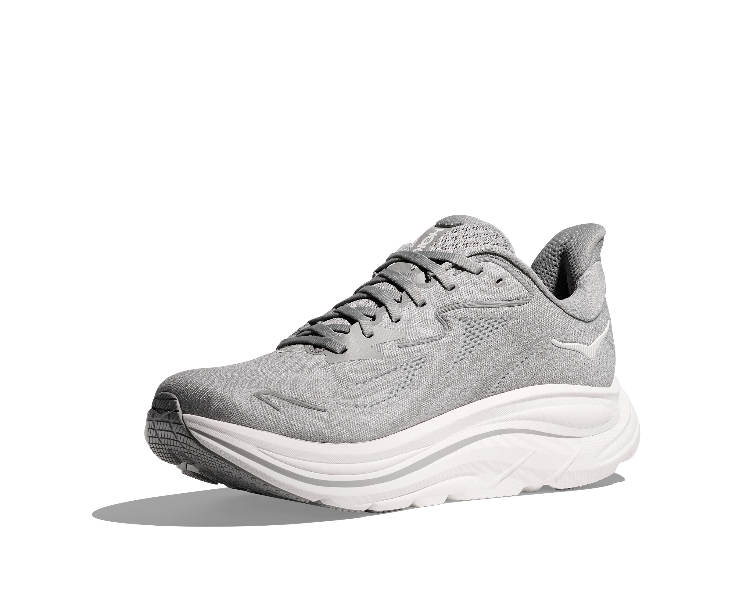 Hoka Clifton 10 "Stellar Grey/Stardust" Men's Running Shoe - GREY/WHITE Thumbnail View 4