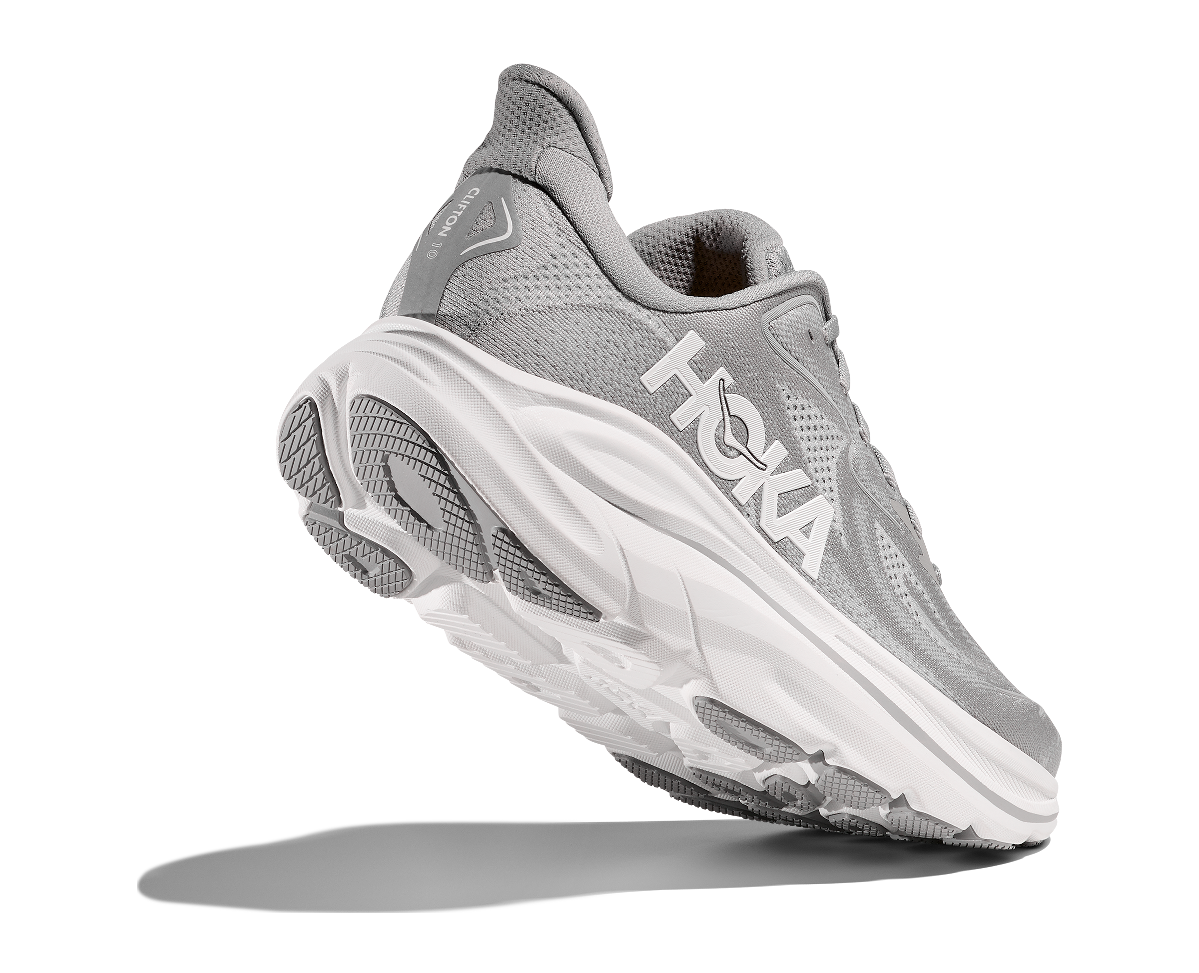 Hoka Clifton 10 "Stellar Grey/Stardust" Men's Running Shoe - GREY/WHITE Thumbnail View 7