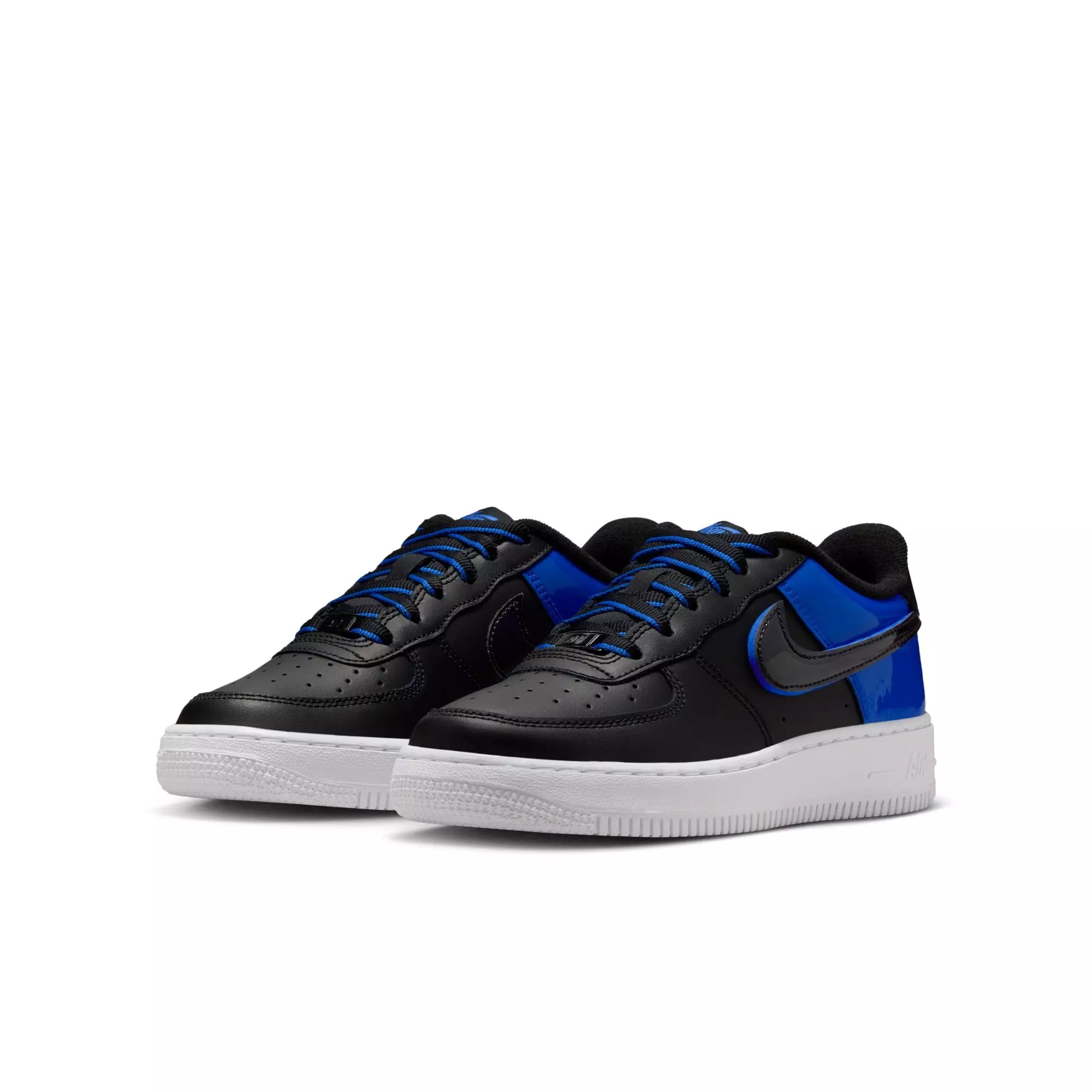 Nike Air Force 1 Low "Black/Racer Blue/White" Grade School Boys' Shoe - BLUE/BLACK