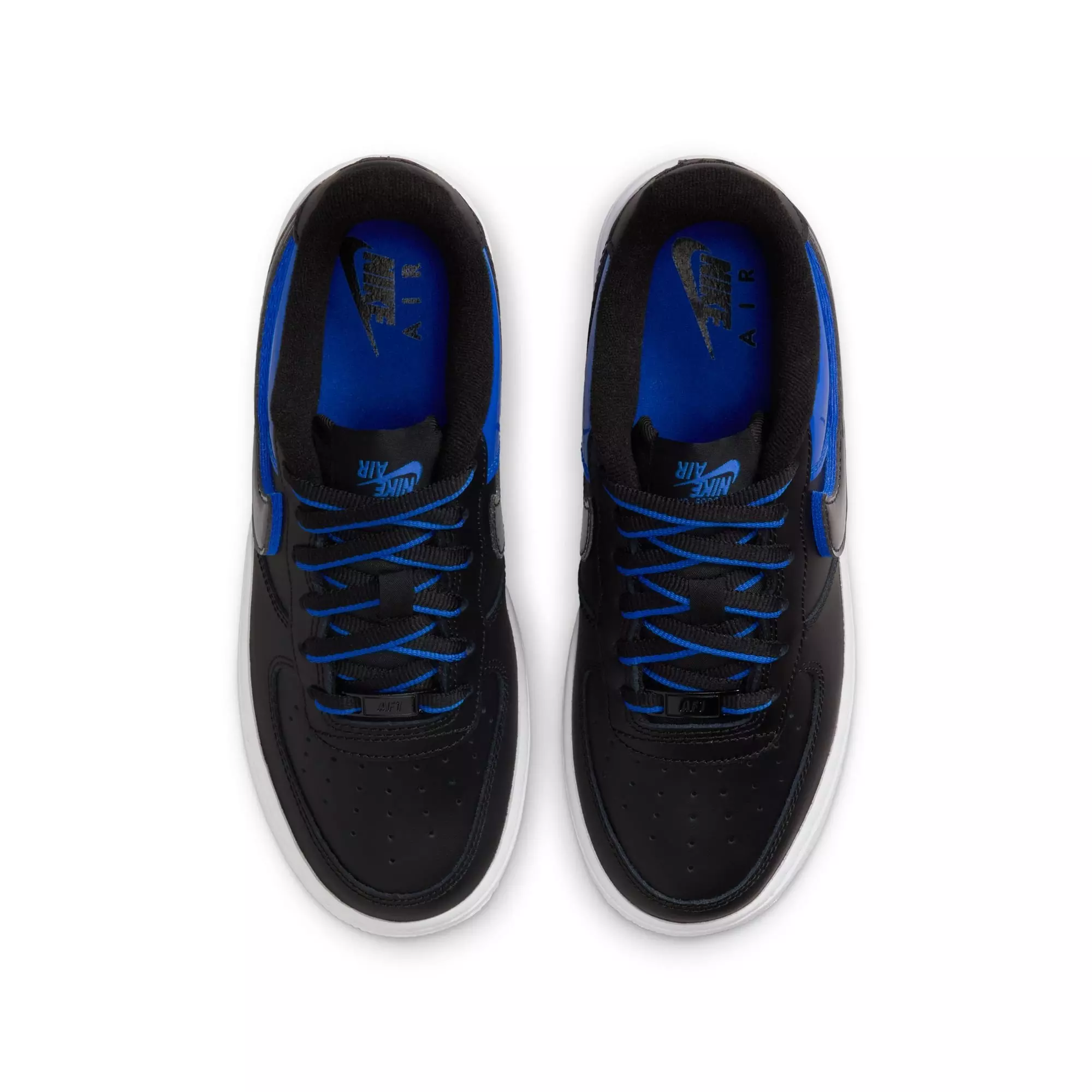 Nike Air Force 1 Low "Black/Racer Blue/White" Grade School Boys' Shoe - BLUE/BLACK