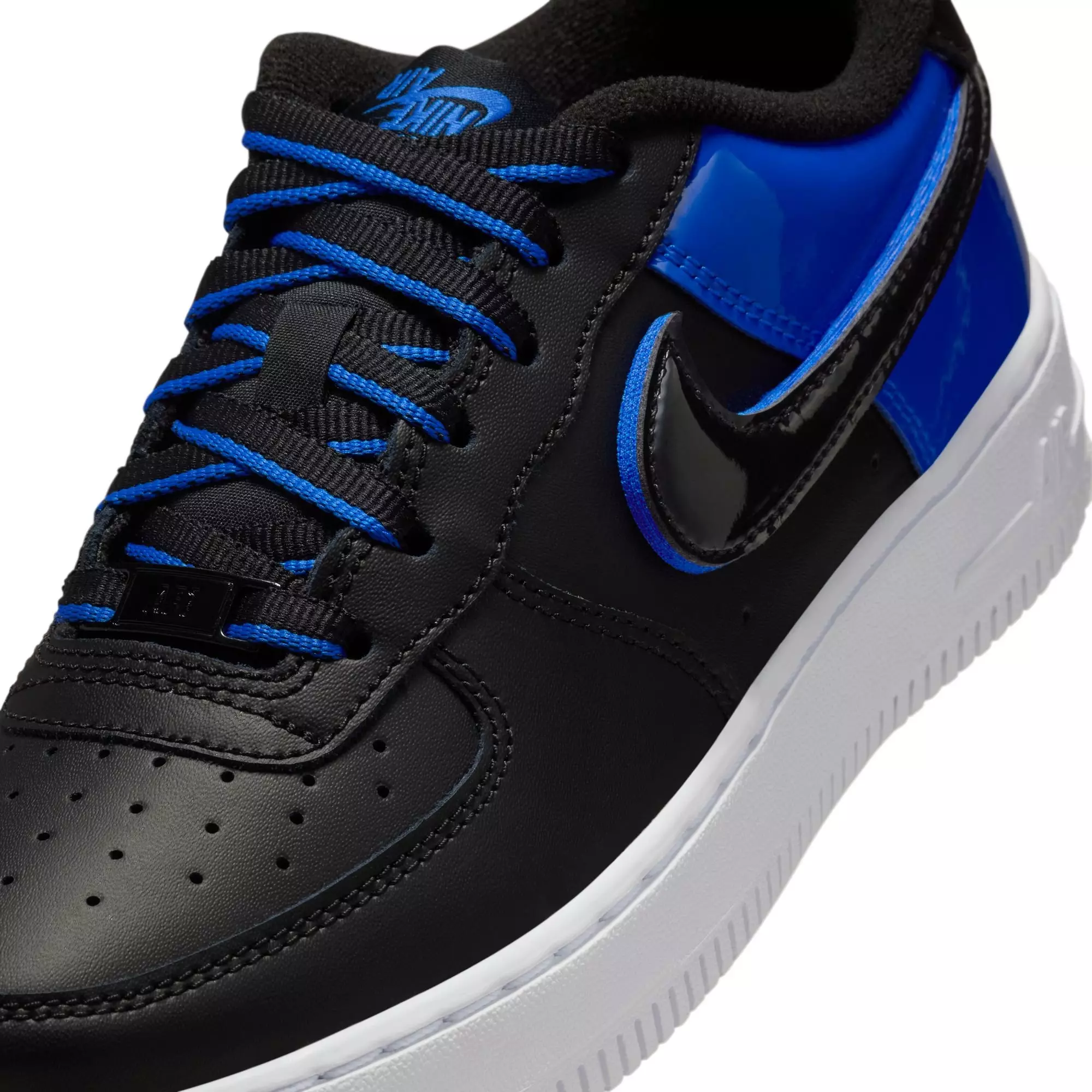Nike Air Force 1 Low "Black/Racer Blue/White" Grade School Boys' Shoe - BLUE/BLACK