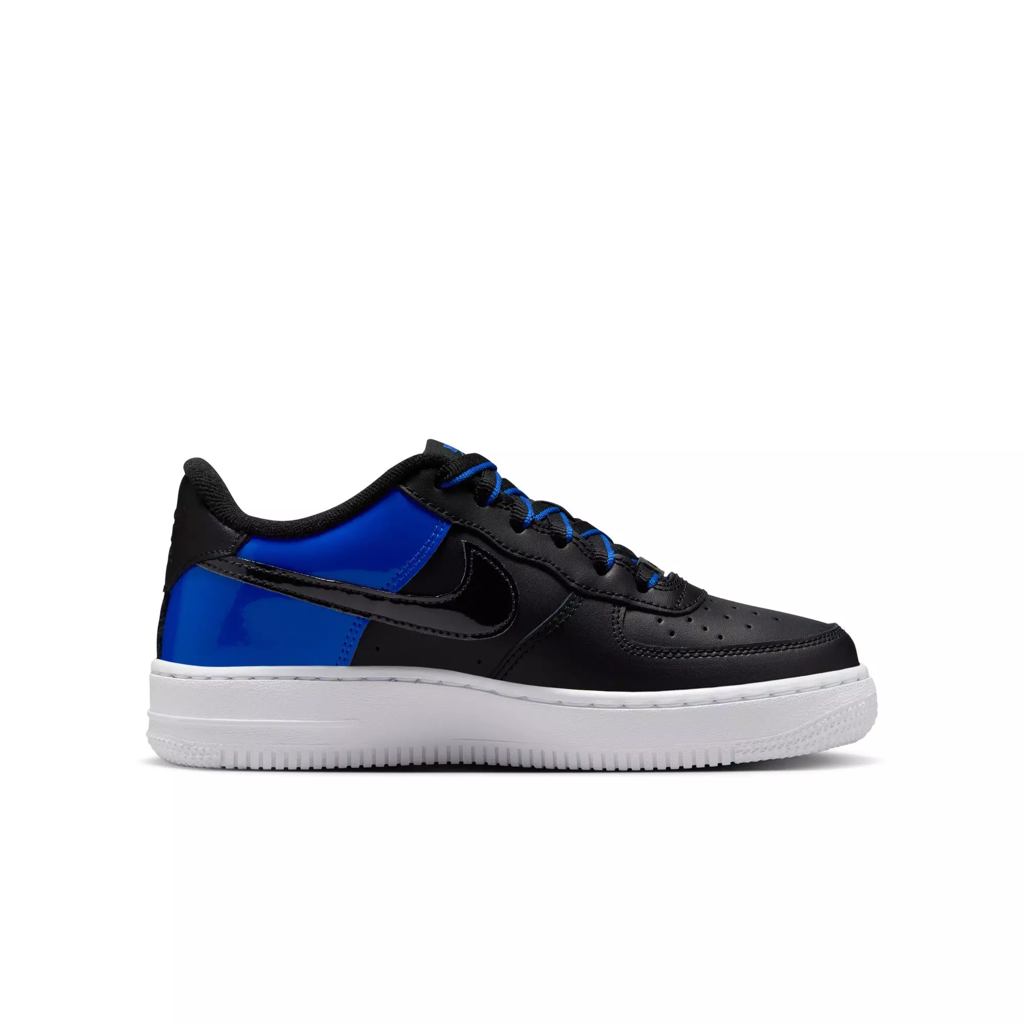Nike Air Force 1 Low "Black/Racer Blue/White" Grade School Boys' Shoe - BLUE/BLACK