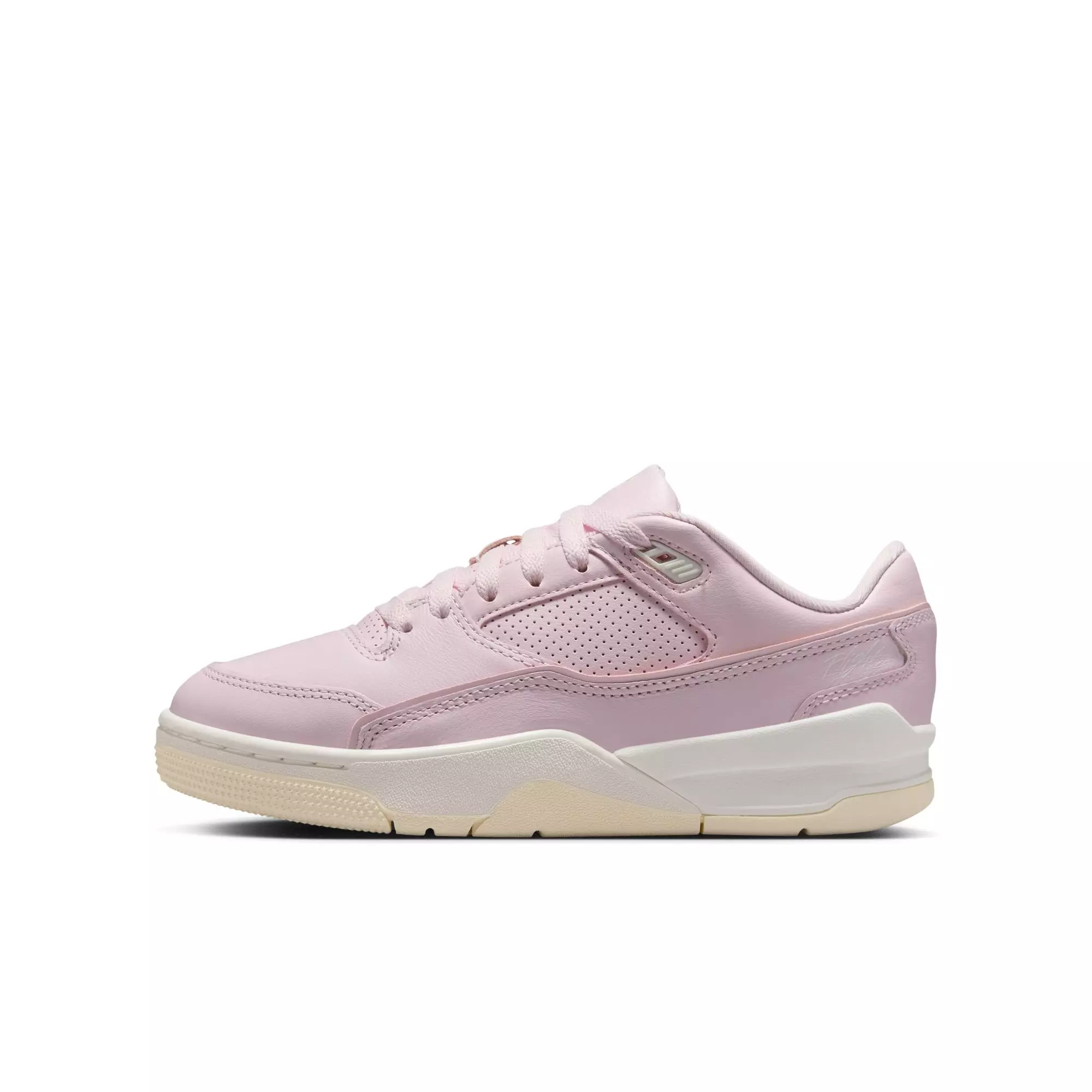 Jordan Flight Court "Pink Foam/Sail/Muslin" Grade School Girls' Shoe - PINK/WHITE