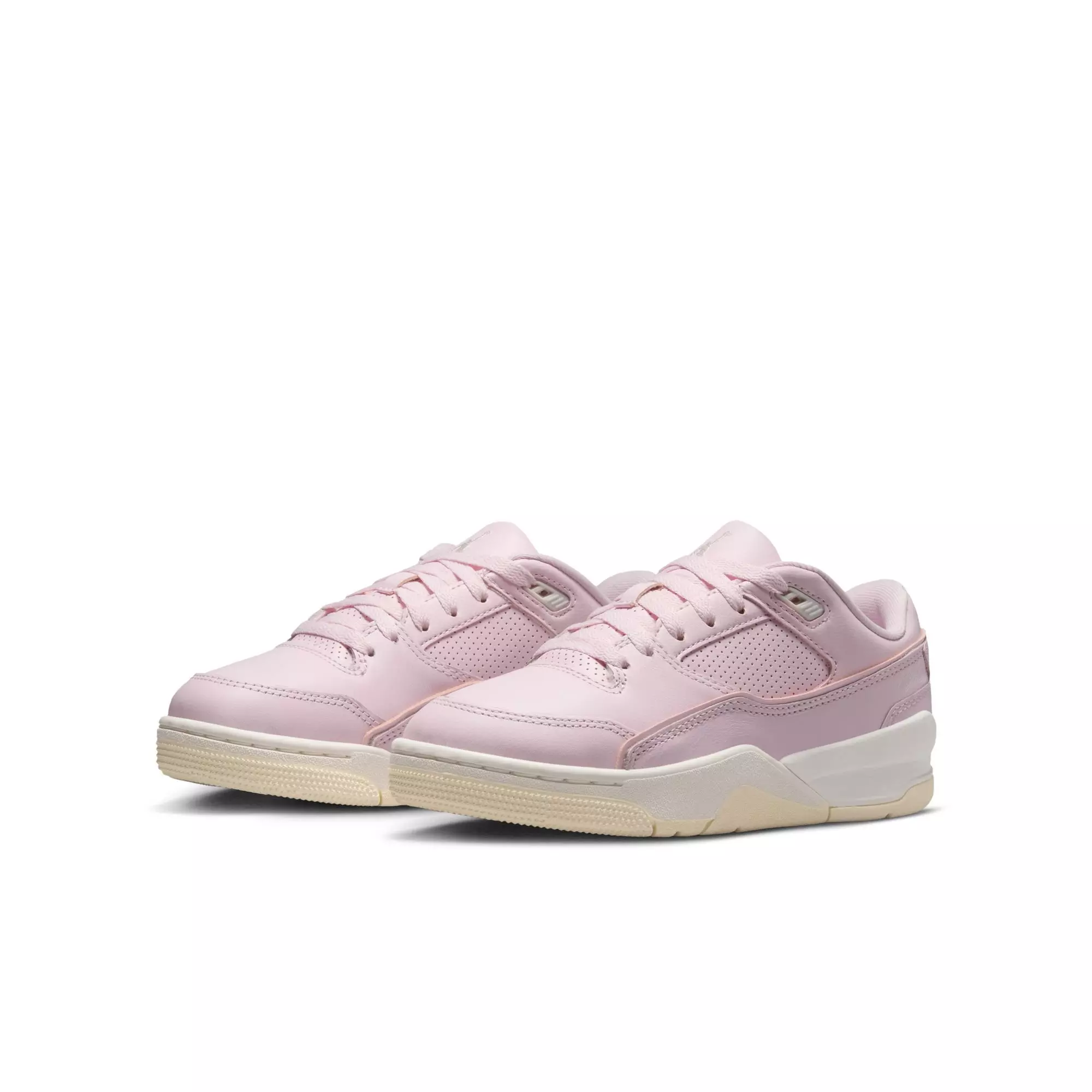 Jordan Flight Court "Pink Foam/Sail/Muslin" Grade School Girls' Shoe - PINK/WHITE