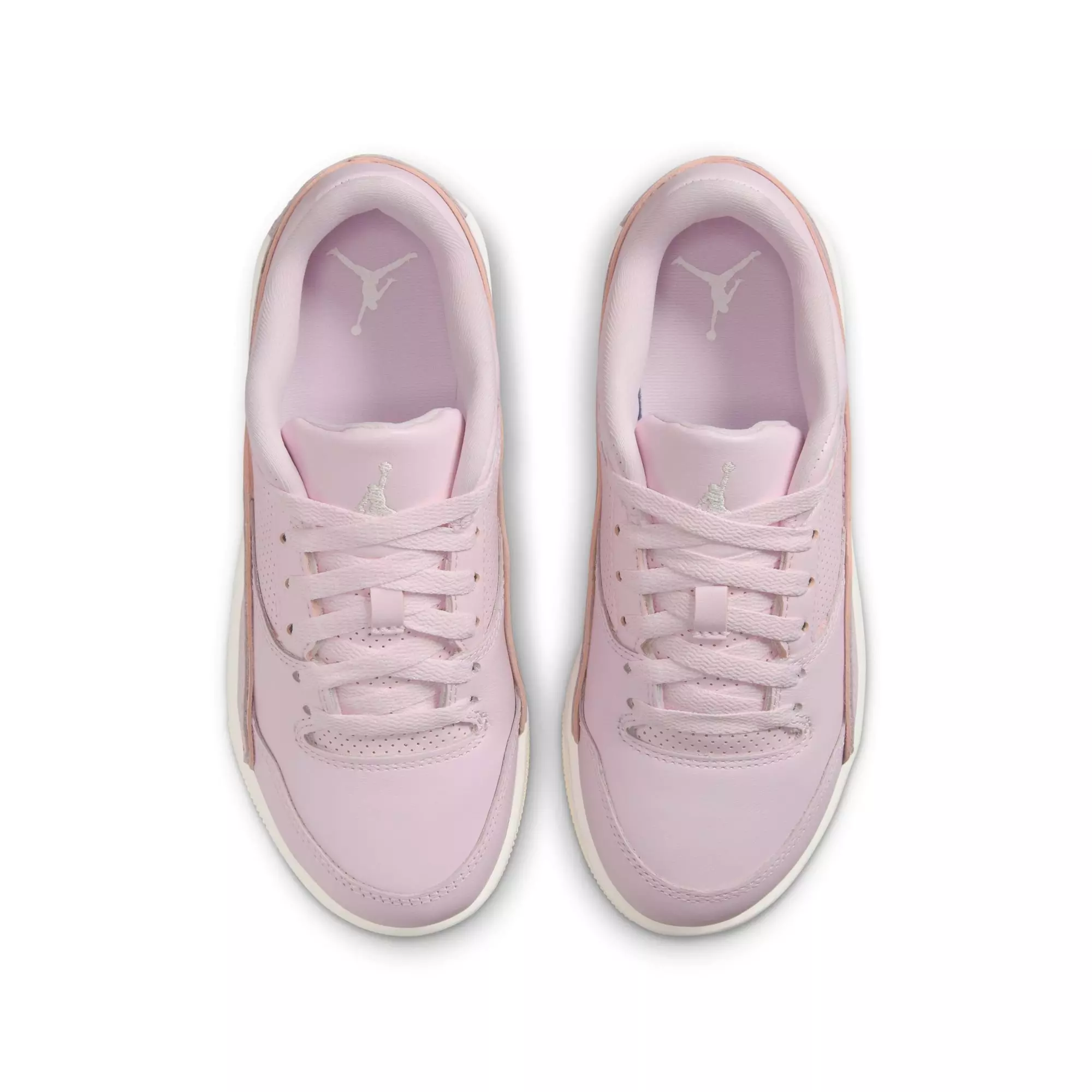 Jordan Flight Court "Pink Foam/Sail/Muslin" Grade School Girls' Shoe - PINK/WHITE
