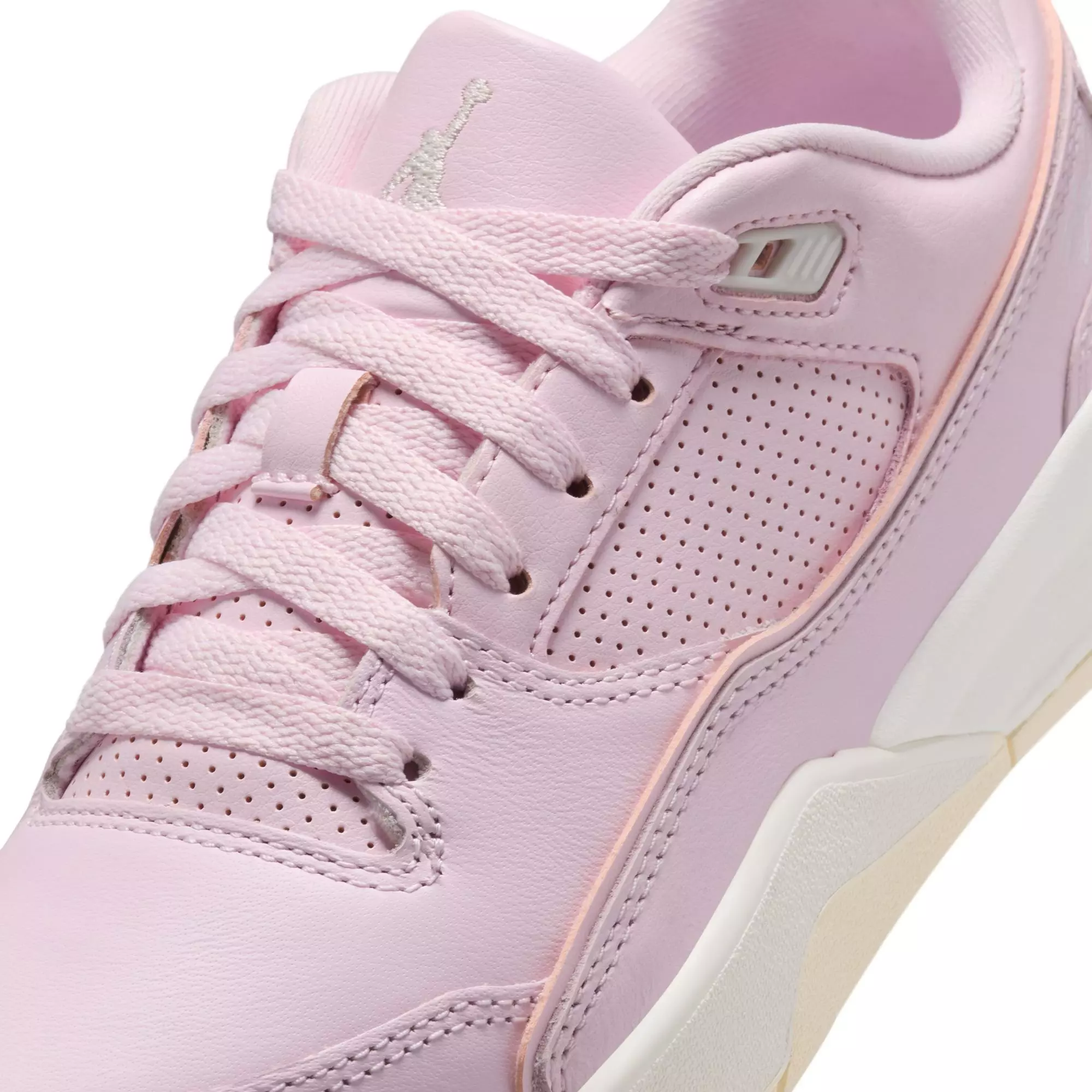 Jordan Flight Court "Pink Foam/Sail/Muslin" Grade School Girls' Shoe - PINK/WHITE