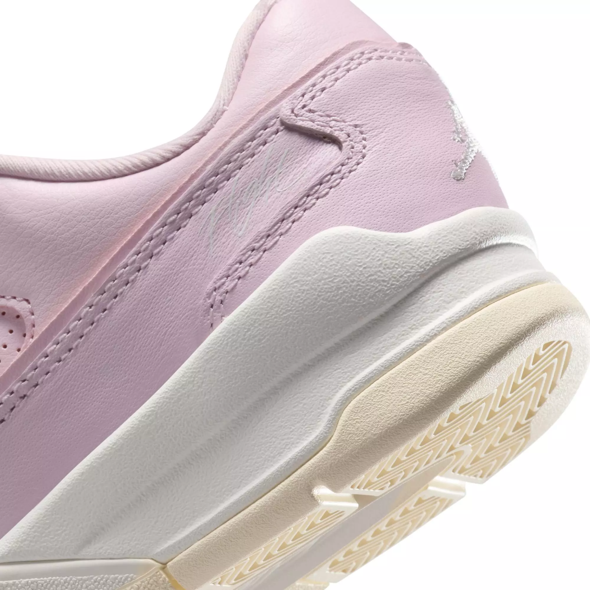 Jordan Flight Court "Pink Foam/Sail/Muslin" Grade School Girls' Shoe - PINK/WHITE