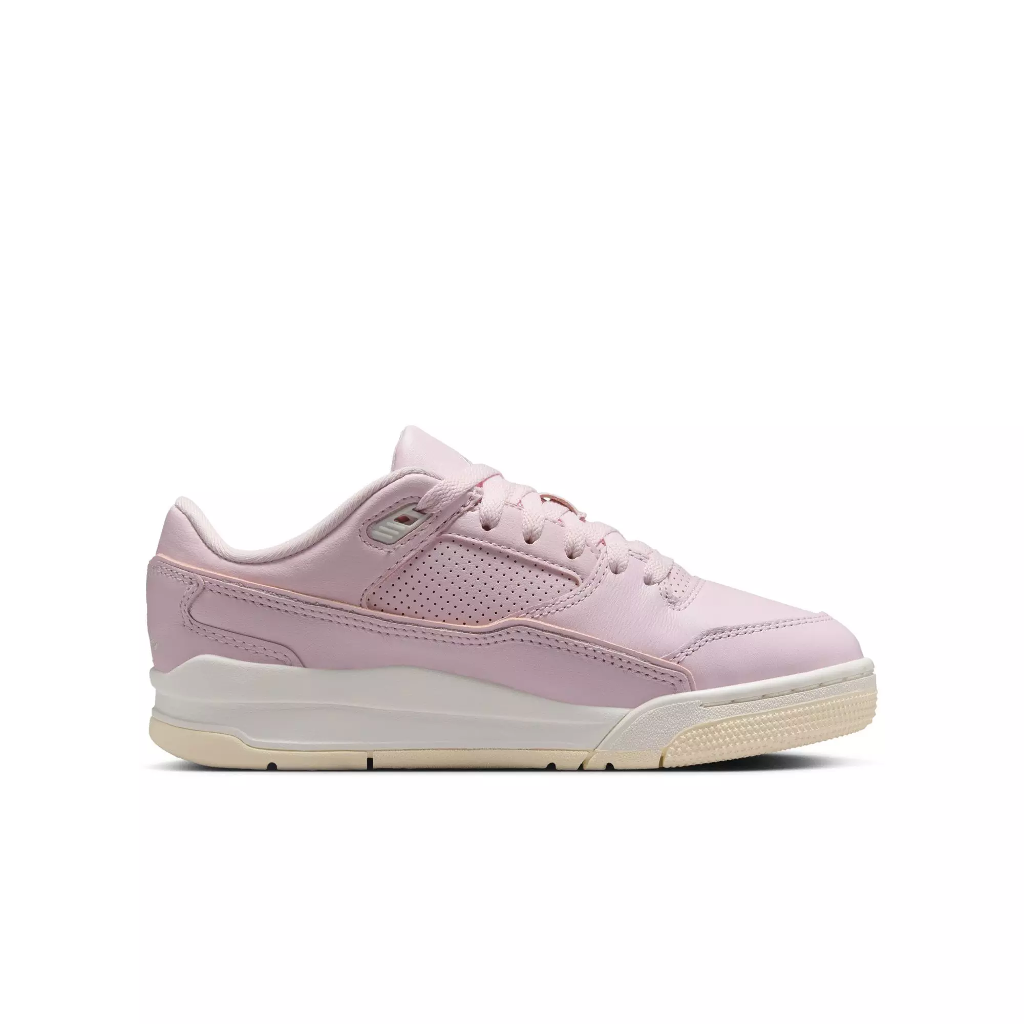 Jordan Flight Court "Pink Foam/Sail/Muslin" Grade School Girls' Shoe - PINK/WHITE