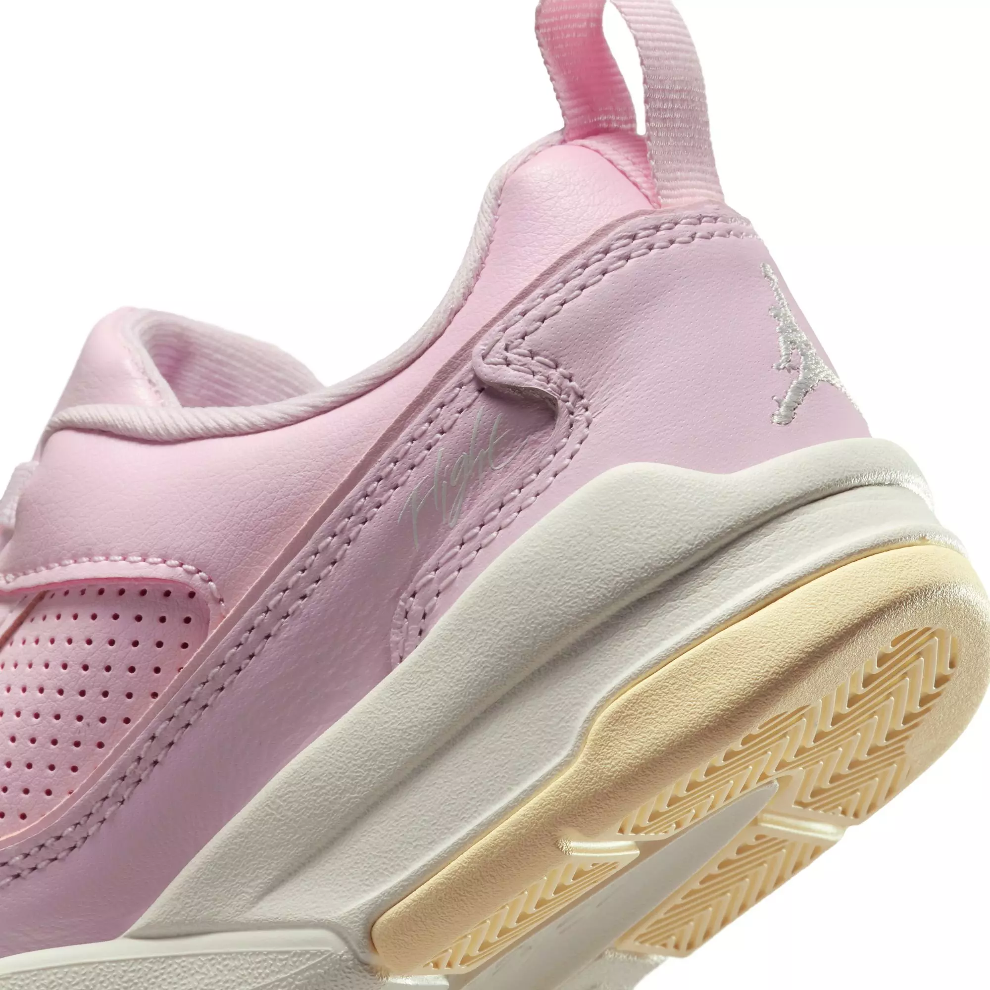 Jordan Flight Court "Pink Foam/Sail/Muslin" Preschool Girls' Shoe - PINK/WHITE