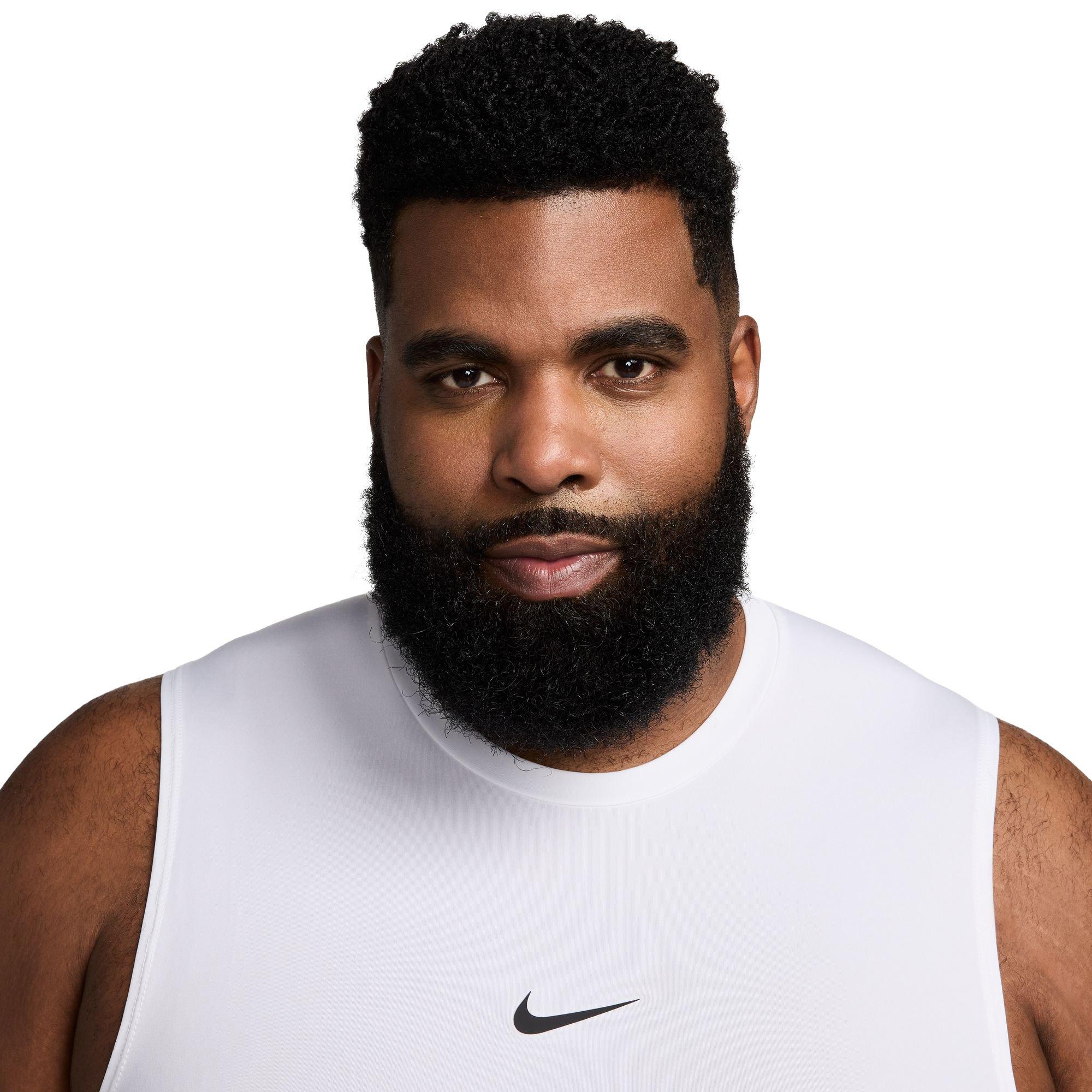 Nike Men's Pro Dri-FIT Slim Sleeveless Top - WHITE Thumbnail View 3