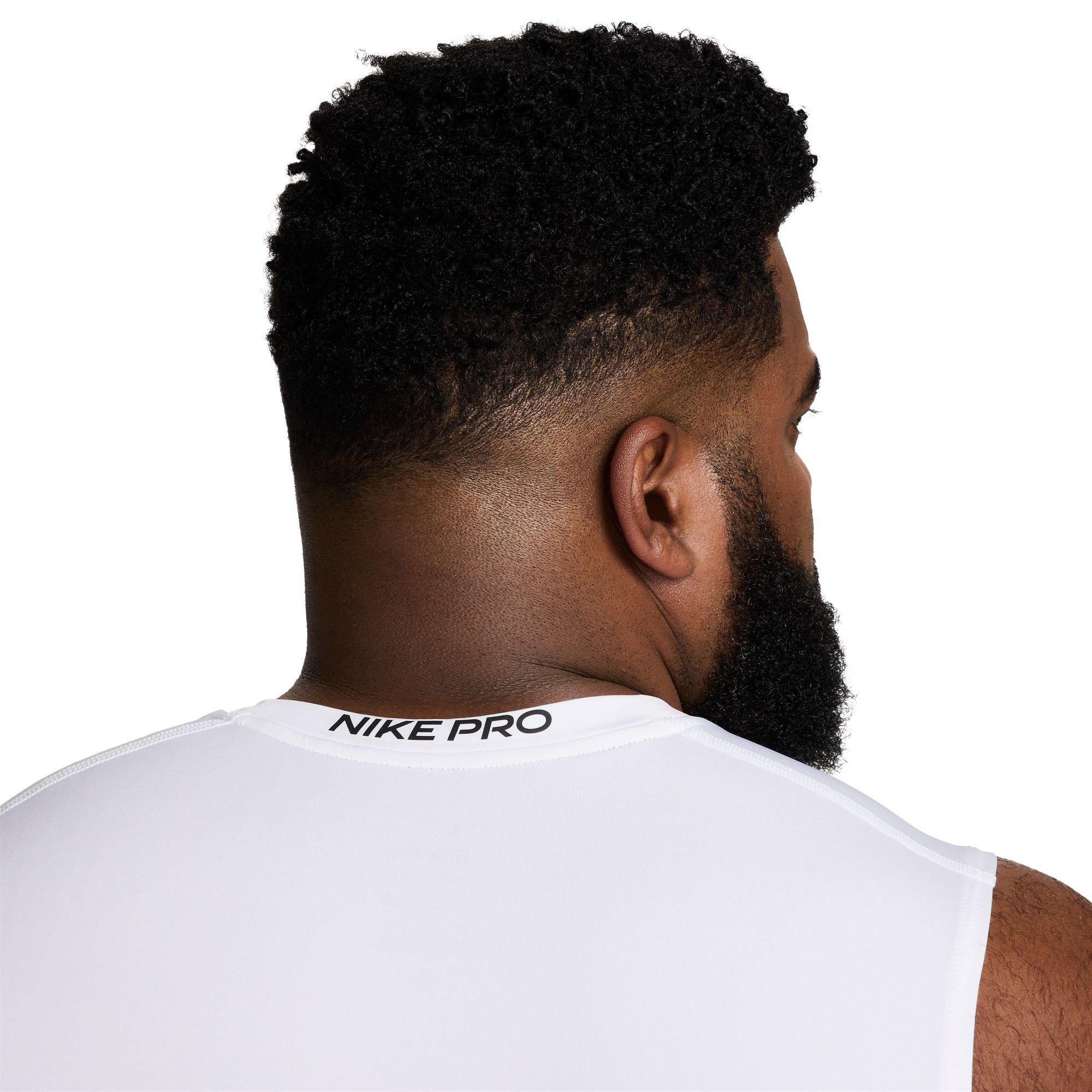 Nike Men's Pro Dri-FIT Slim Sleeveless Top - WHITE Thumbnail View 4