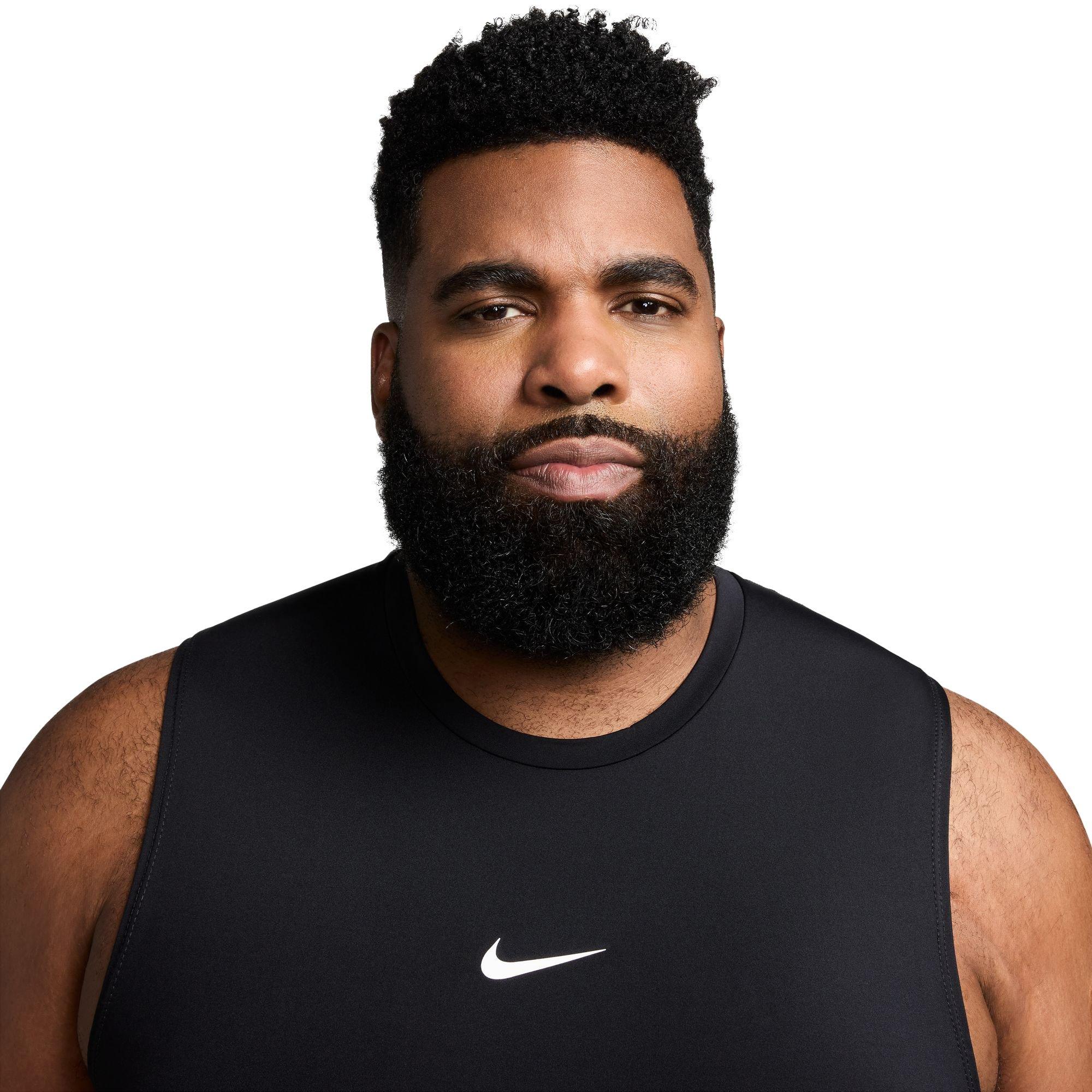 Nike Men's Pro Dri-FIT Slim Sleeveless Top-Black - BLACK Thumbnail View 3