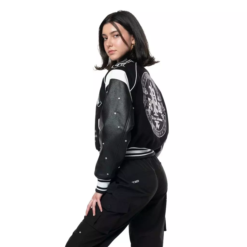 Smoke Rise Women's Rhinestone Girlfriend Jacket - Black - BLACK