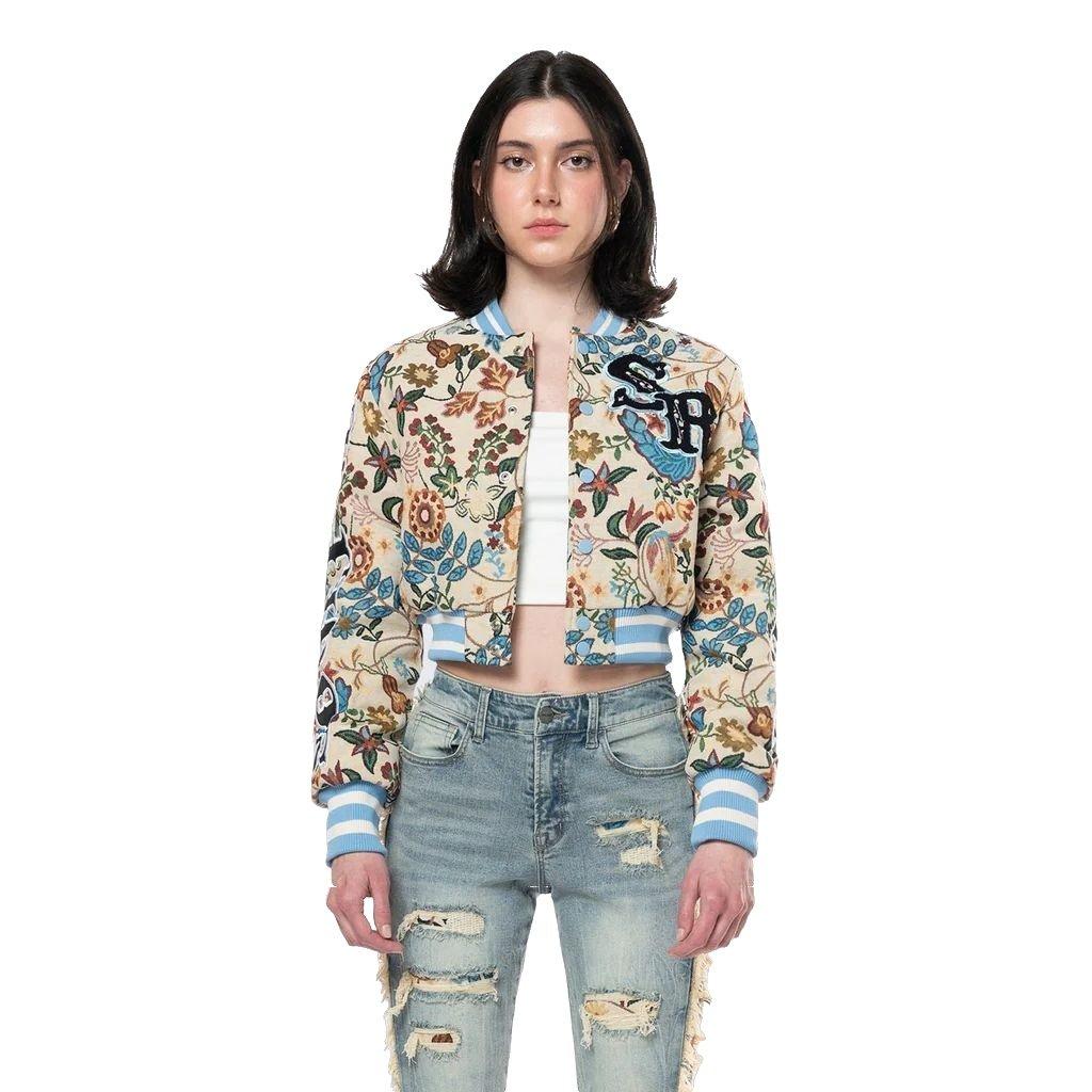 Smoke Rise Women's Tapestry Cropped Jacket - Botanical - MULTI-COLOR Thumbnail View 1