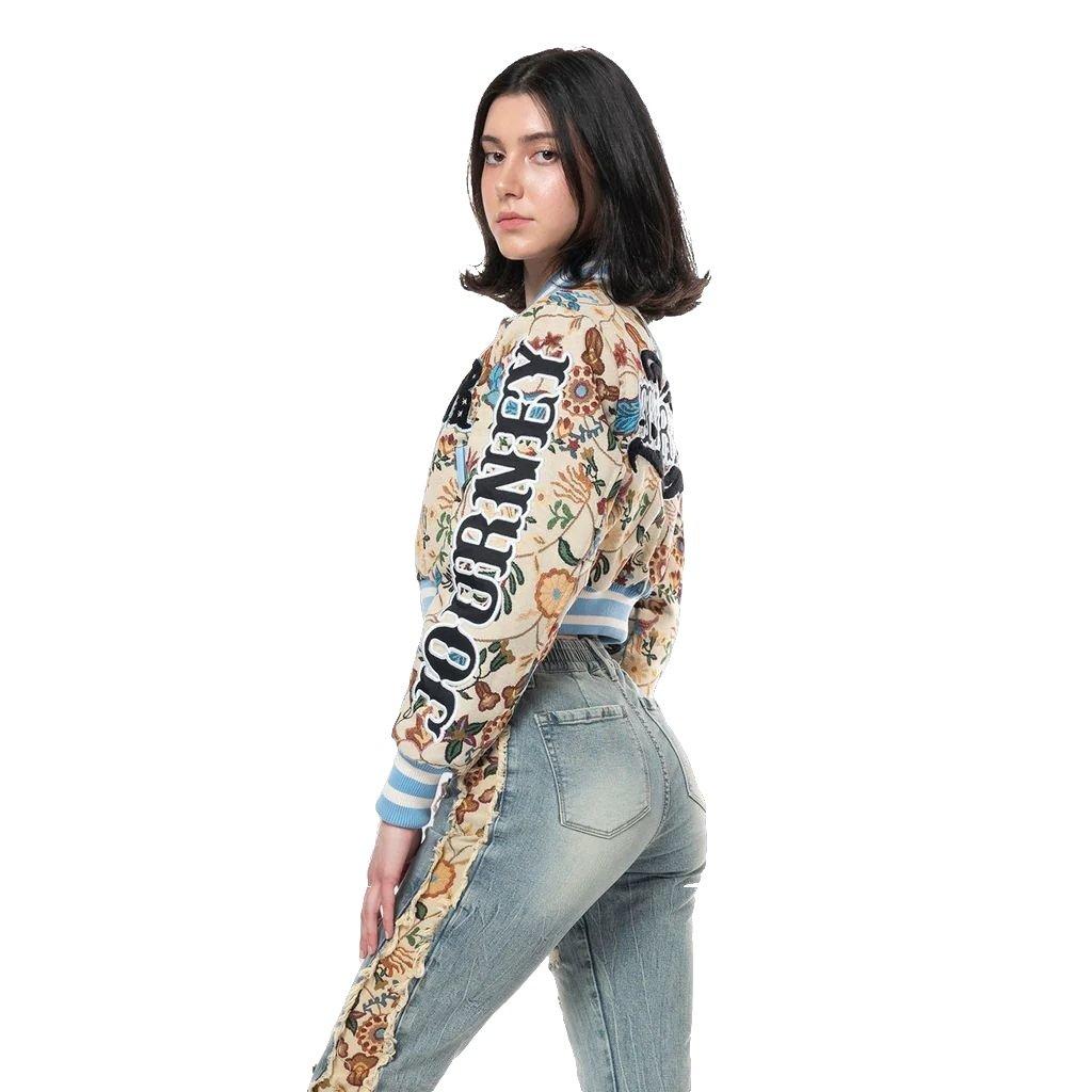 Smoke Rise Women's Tapestry Cropped Jacket - Botanical - MULTI-COLOR Thumbnail View 3