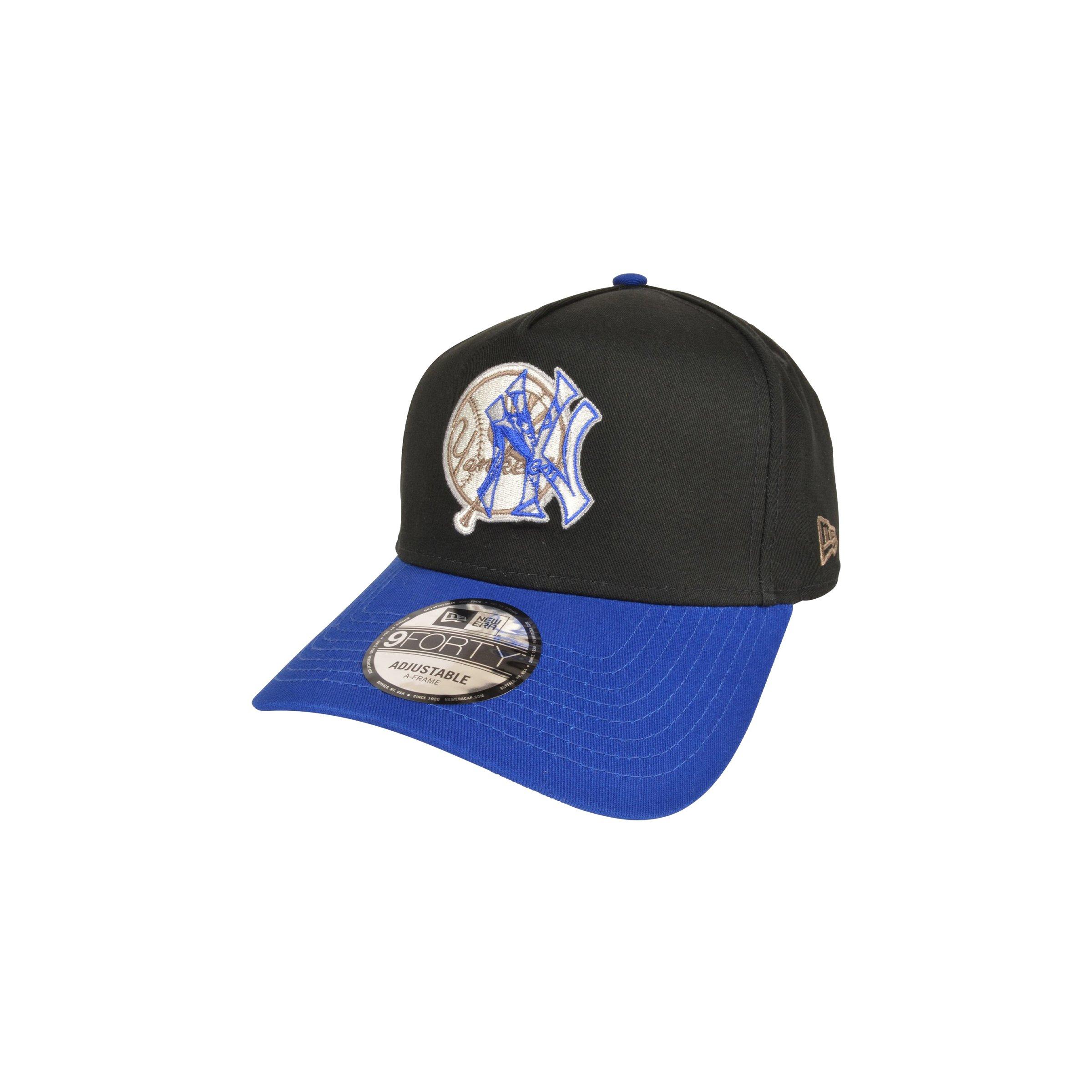 New Era New York Yankees A Frame 9Forty Dual Logo-Black/Blue - BLACK/BLUE