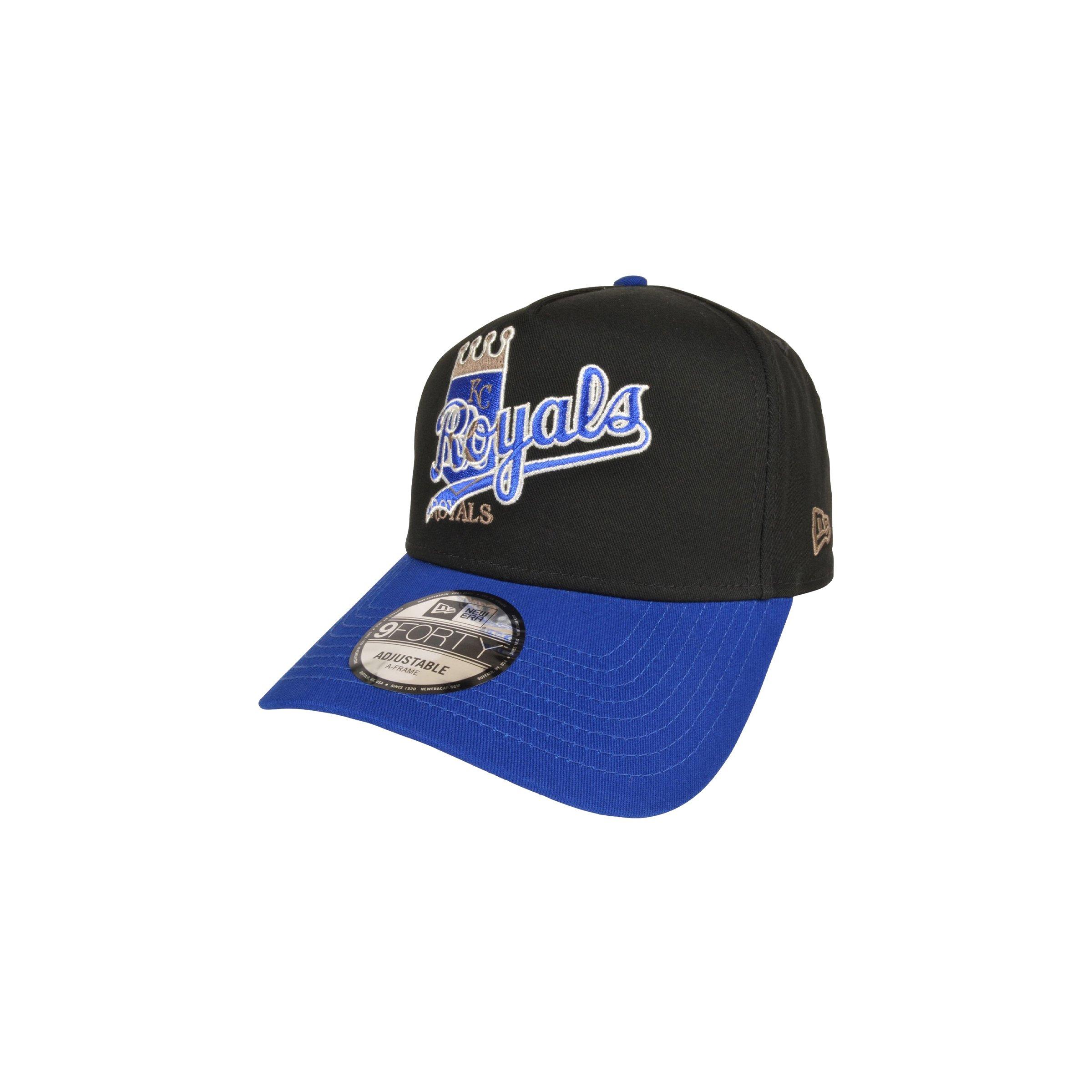 New Era Kansas City Royals A Frame 9Forty Dual Logo: Black/Blue - BLACK/BLUE