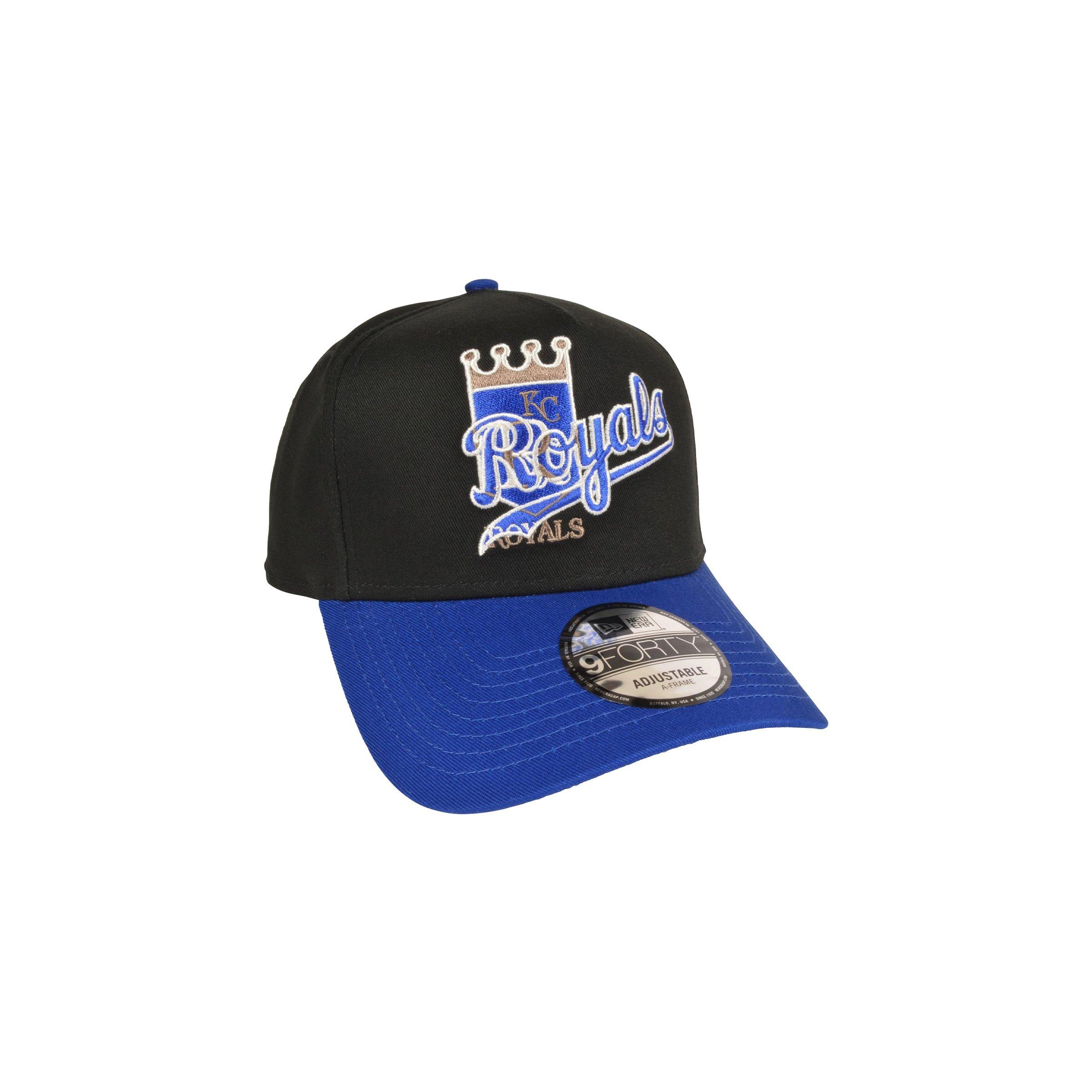 Men's New Era Kansas City Royals A Frame 9Forty Dual Logo: Black/Blue
