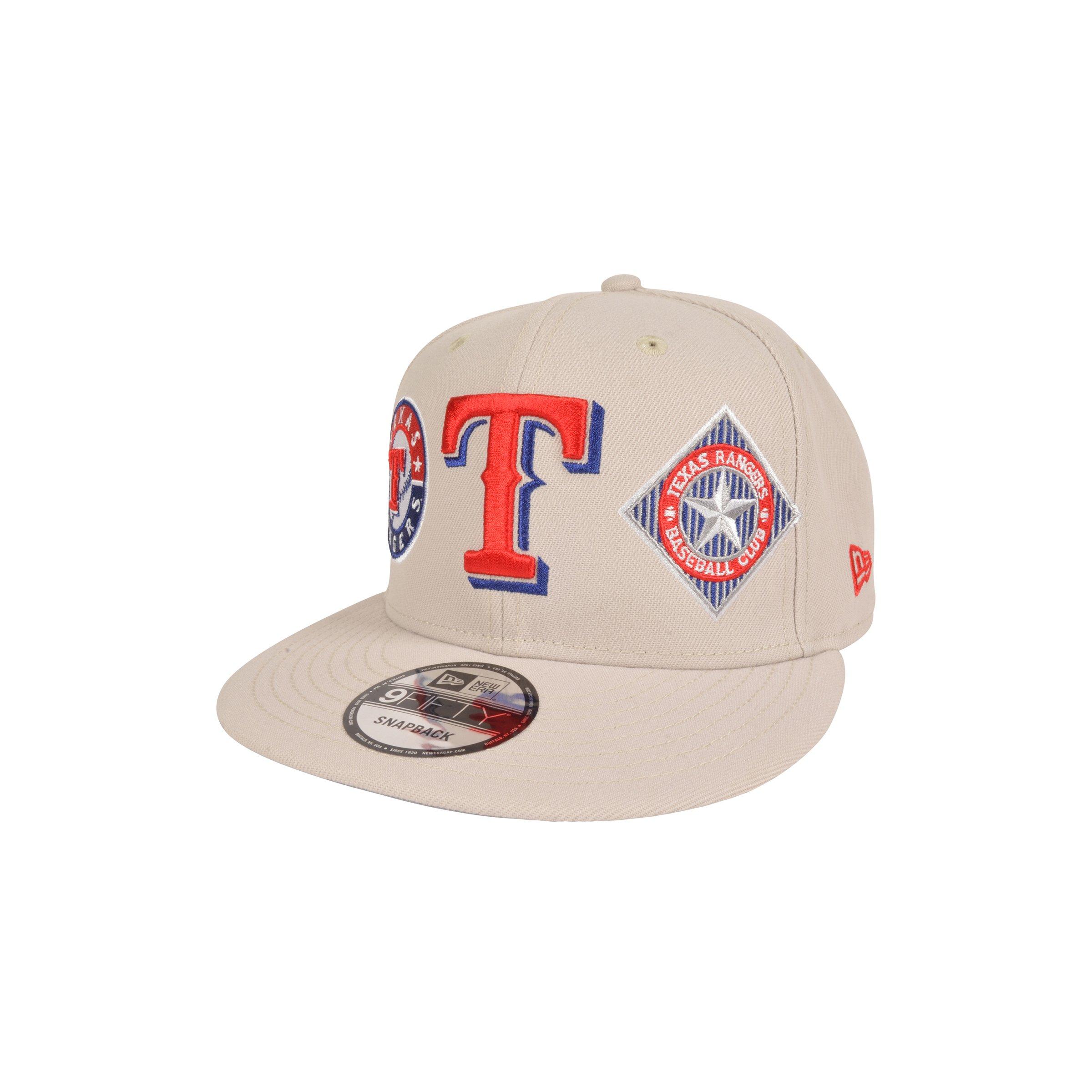 New Era Texas Rangers 9FIFTY 3 Logo Snapback Hat-Tan/Red - TAN