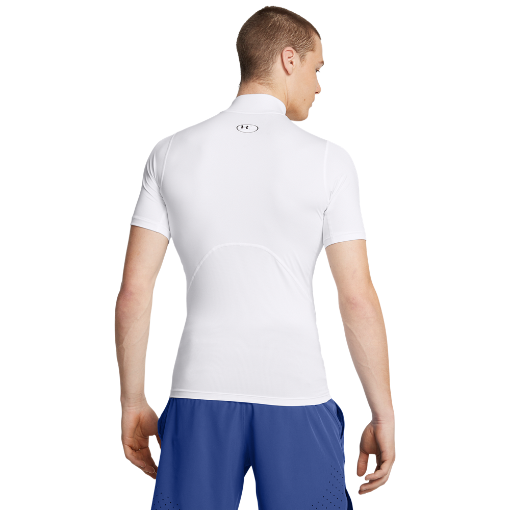Under Armour Men's HeatGear Compression Mock Short-Sleeve Shirt - WHITE Thumbnail View 2