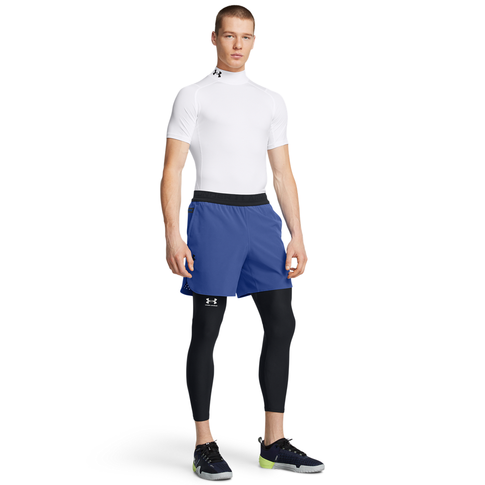 Under Armour Men's HeatGear Compression Mock Short-Sleeve Shirt - WHITE Thumbnail View 3