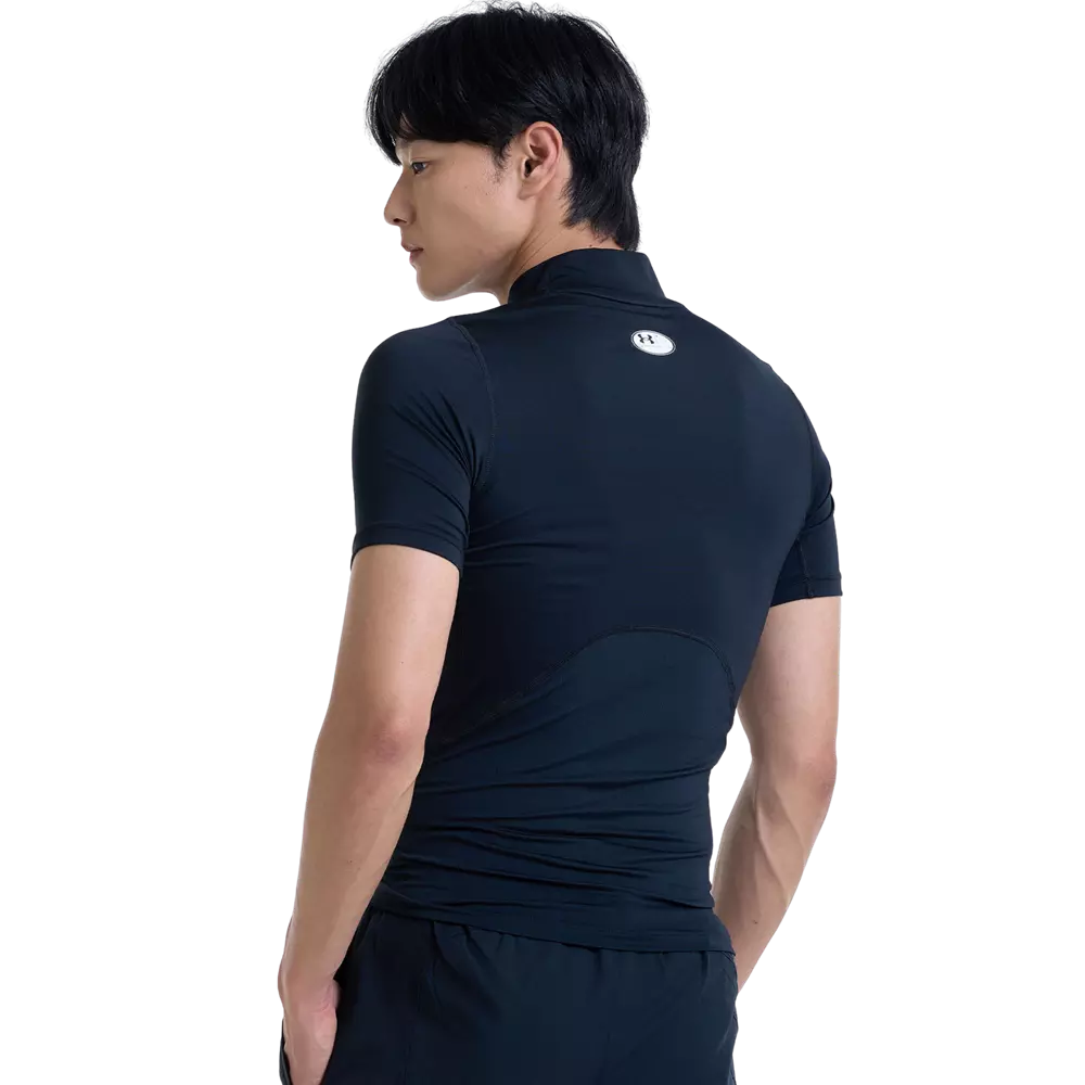 Under Armour Men's HeatGear Compression Mock Short-Sleeve Shirt-Black