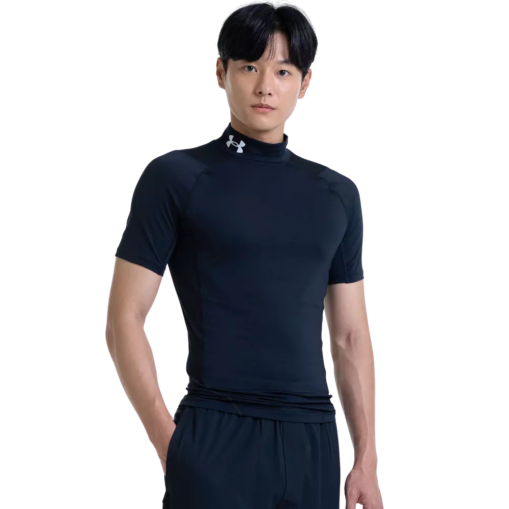 Under Armour Men's HeatGear Compression Mock Short-Sleeve Shirt-Black