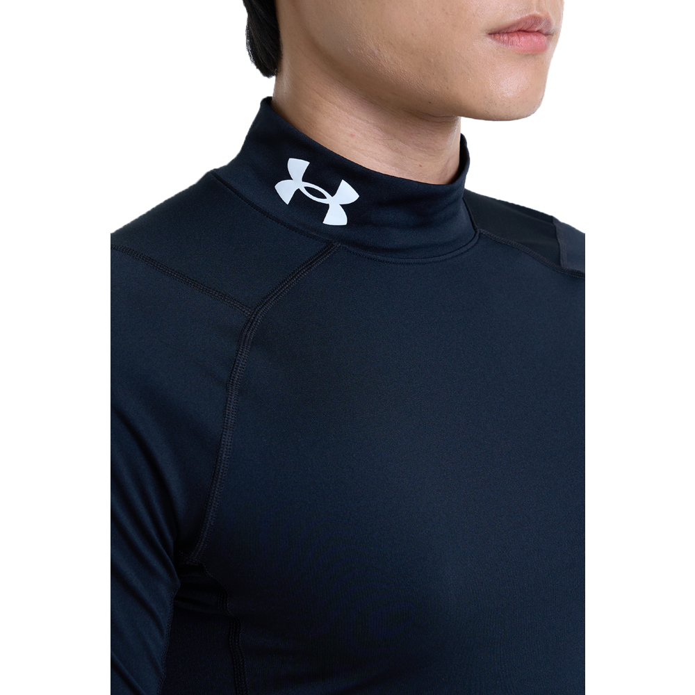 Under Armour Men's HeatGear Compression Mock Short-Sleeve Shirt-Black - BLACK Thumbnail View 4