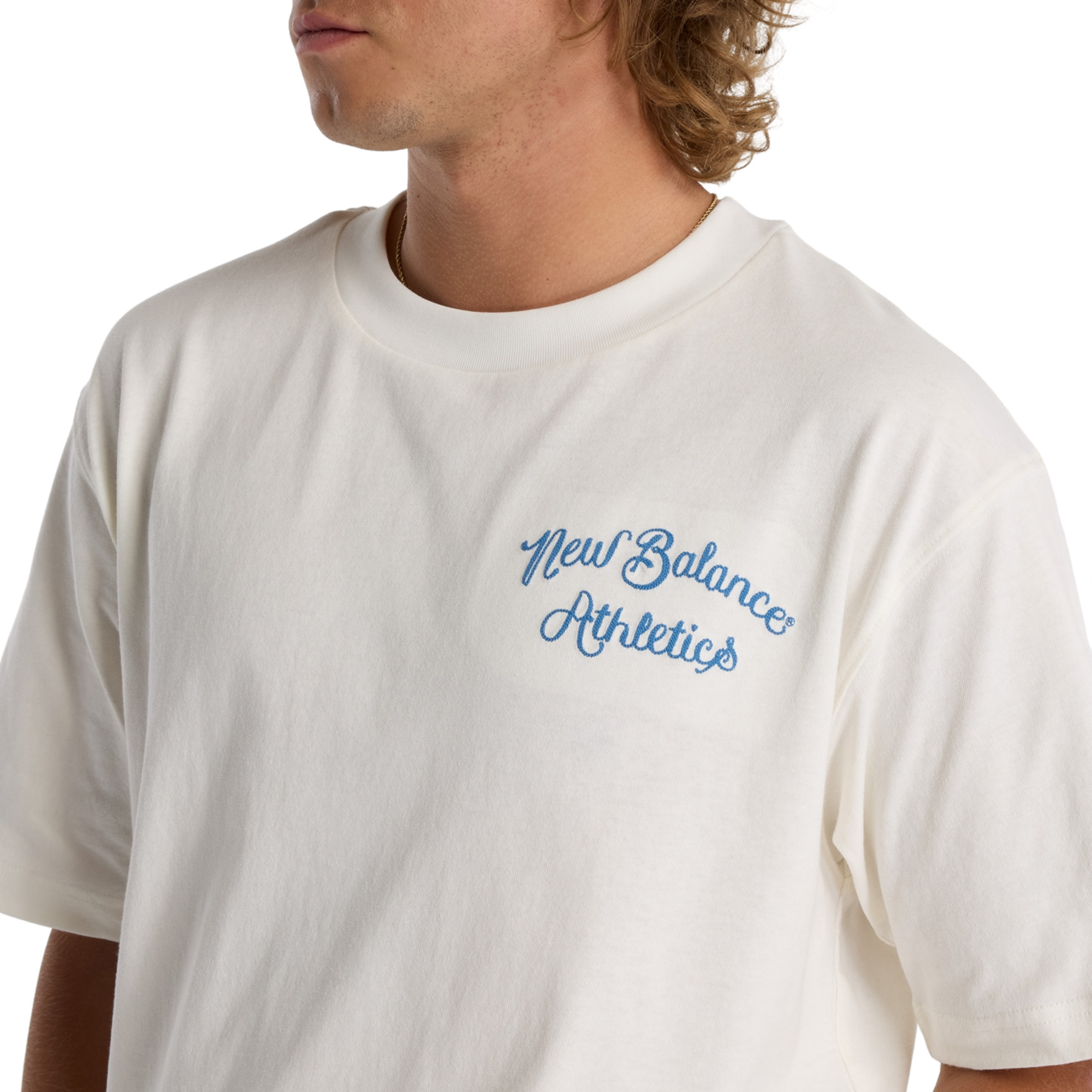 New Balance Men's Graphic Crew Neck Cotton Tee - White