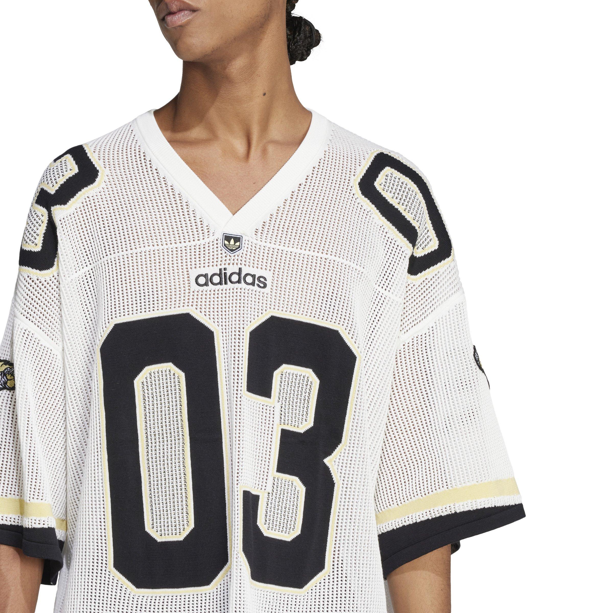 adidas Originals Men's Adilenium Season 3 Knit Football Jersey - WHITE Thumbnail View 3