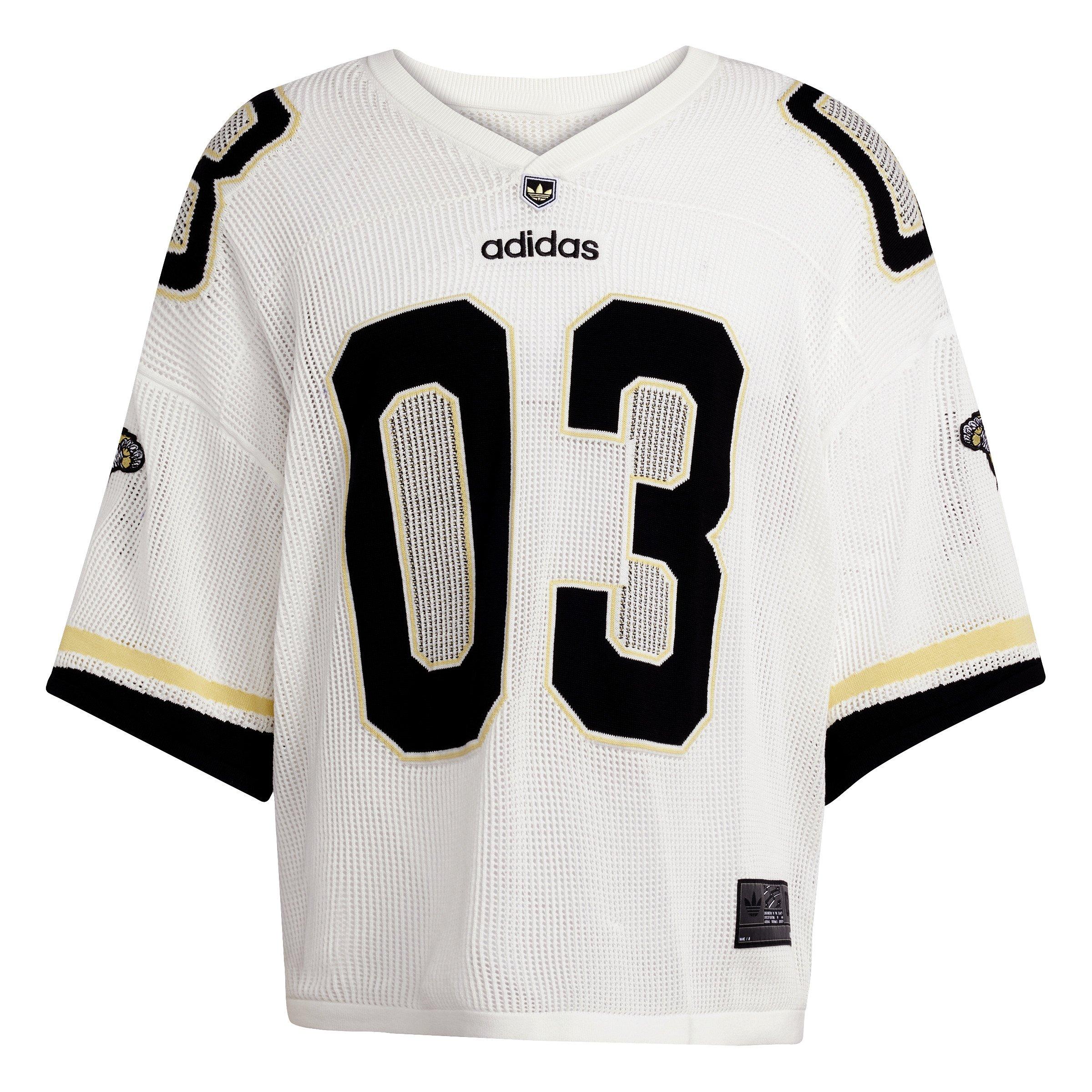 adidas Originals Men's Adilenium Season 3 Knit Football Jersey - WHITE Thumbnail View 6